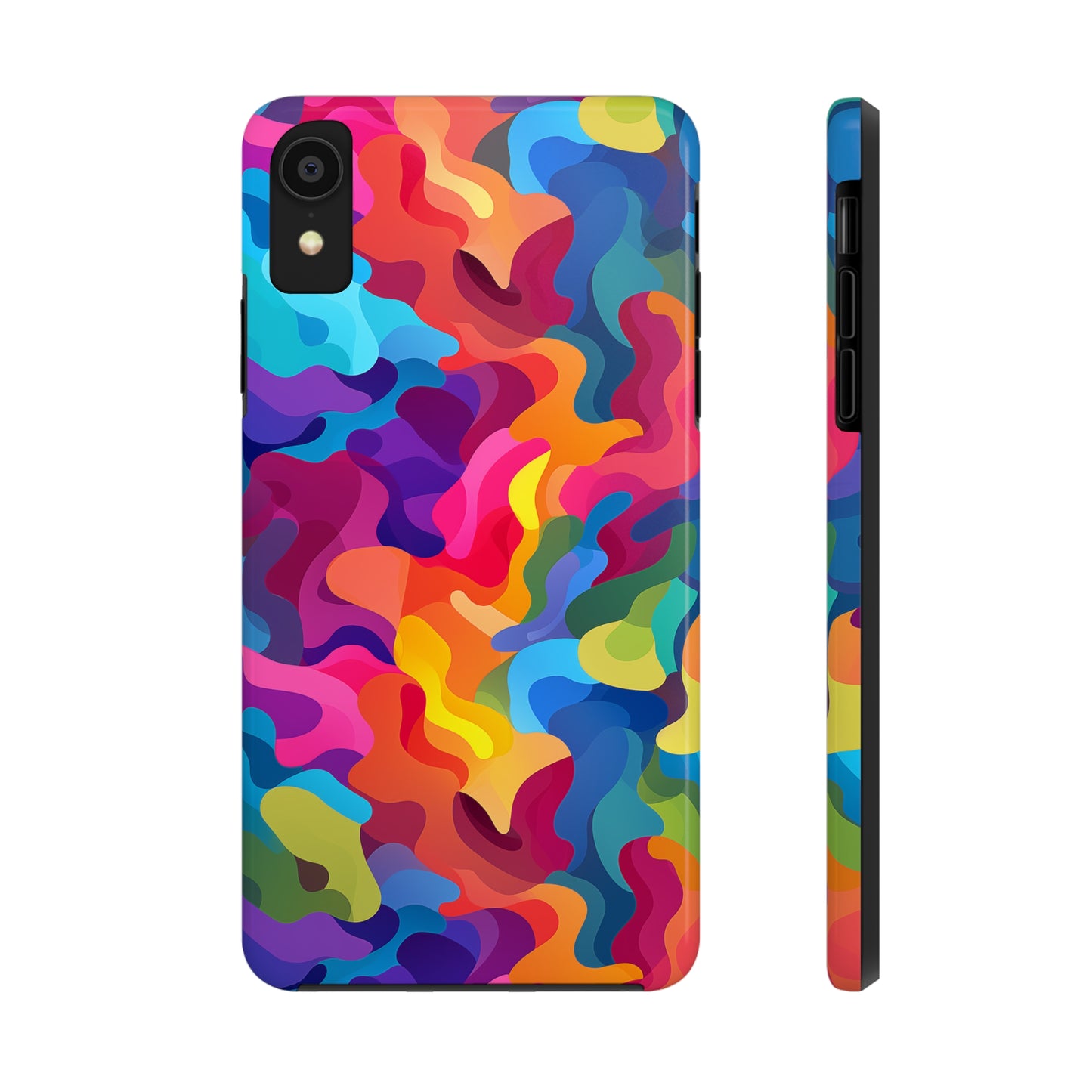 Rainbow Camouflage, iPhone 7, 8, X, 11, 12, 13, 14, 15+ case.