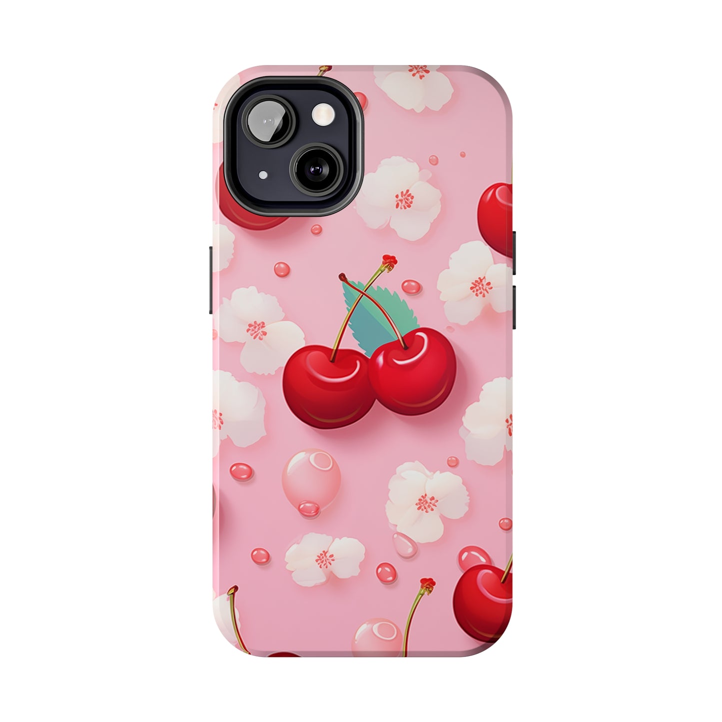 Cherries and Cherry Blossoms #02, iPhone 7, 8, X, 11, 12, 13, 14, 15+ case.