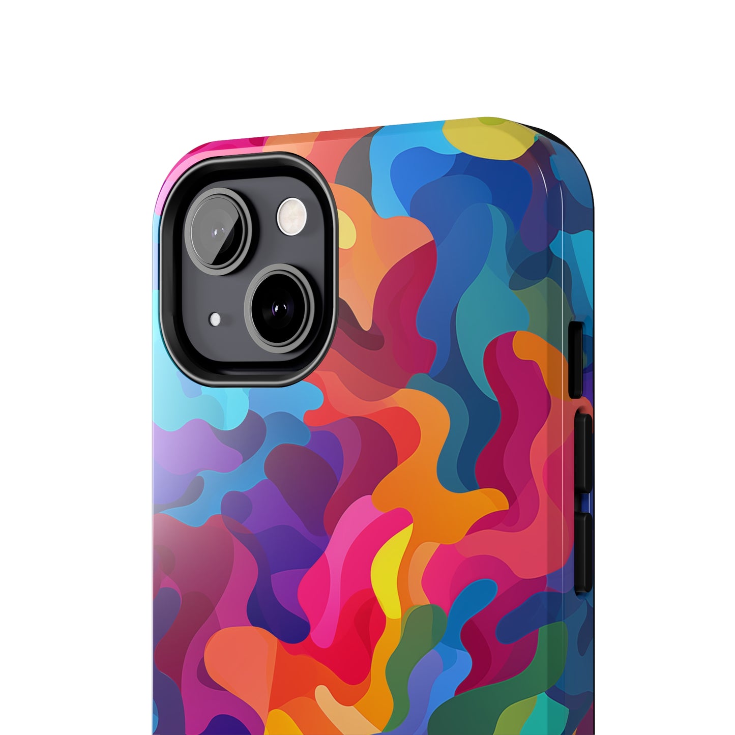 Rainbow Camouflage, iPhone 7, 8, X, 11, 12, 13, 14, 15+ case.