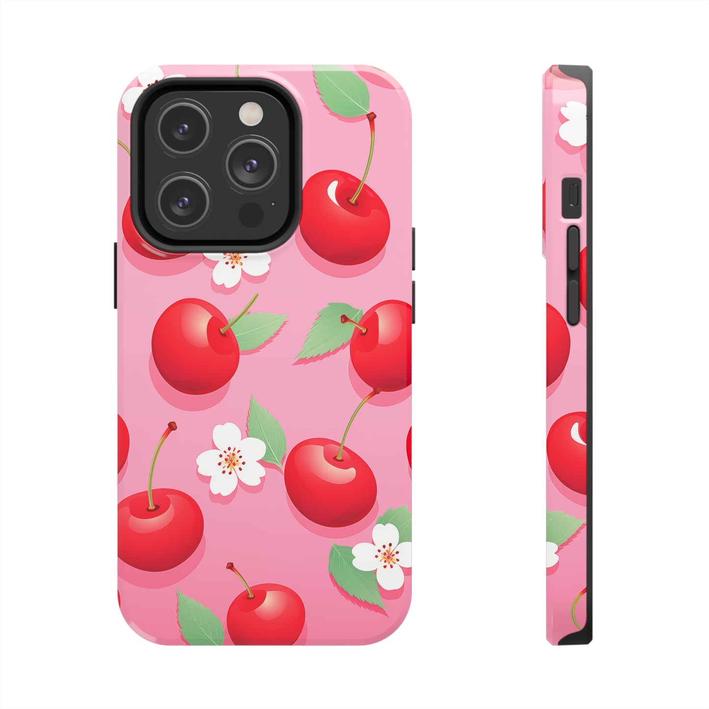 Cherries and Cherry Blossoms #03, iPhone 7, 8, X, 11, 12, 13, 14, 15+ case.