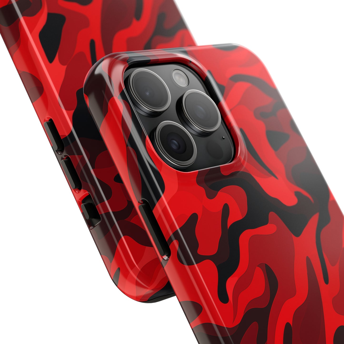 Red Camouflage, iPhone 7, 8, X, 11, 12, 13, 14, 15+ case.