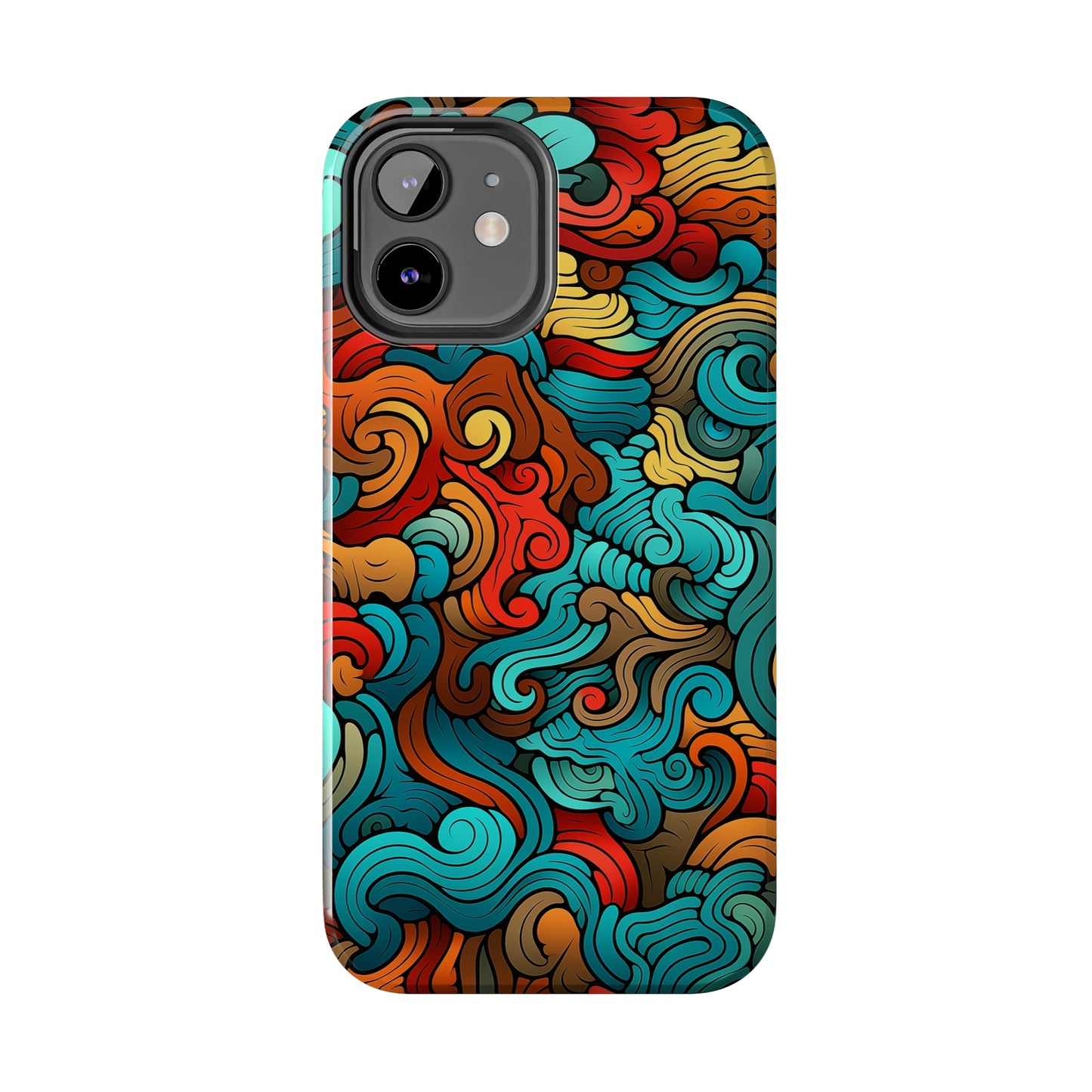 Abstract Swirls #02, iPhone 7, 8, X, 11, 12, 13, 14, 15+ case.