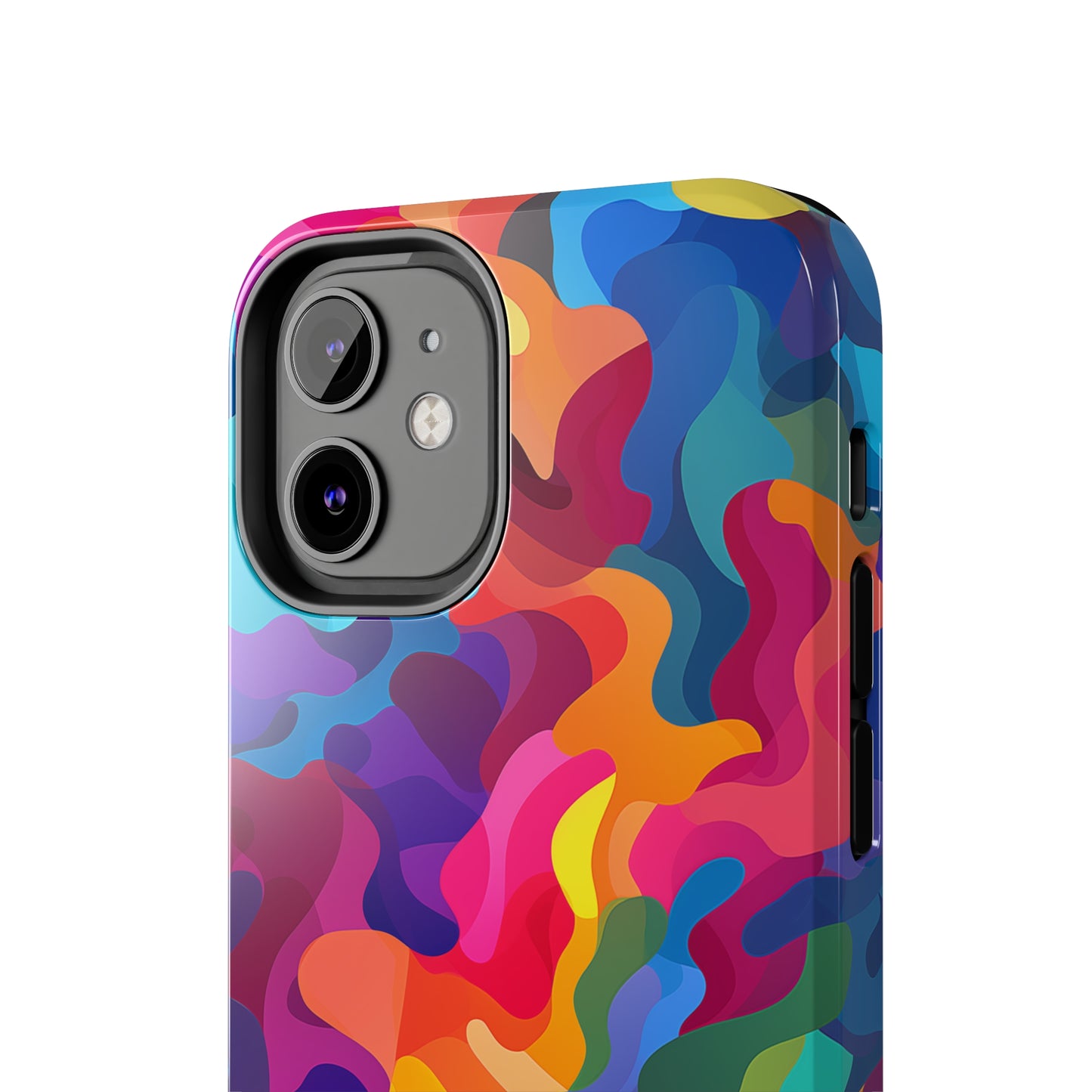 Rainbow Camouflage, iPhone 7, 8, X, 11, 12, 13, 14, 15+ case.