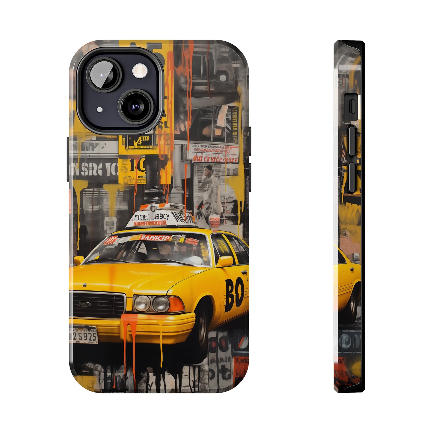 New York City, taxi cab, iPhone 7, 8, X, 11, 12, 13, 14, 15+ case.