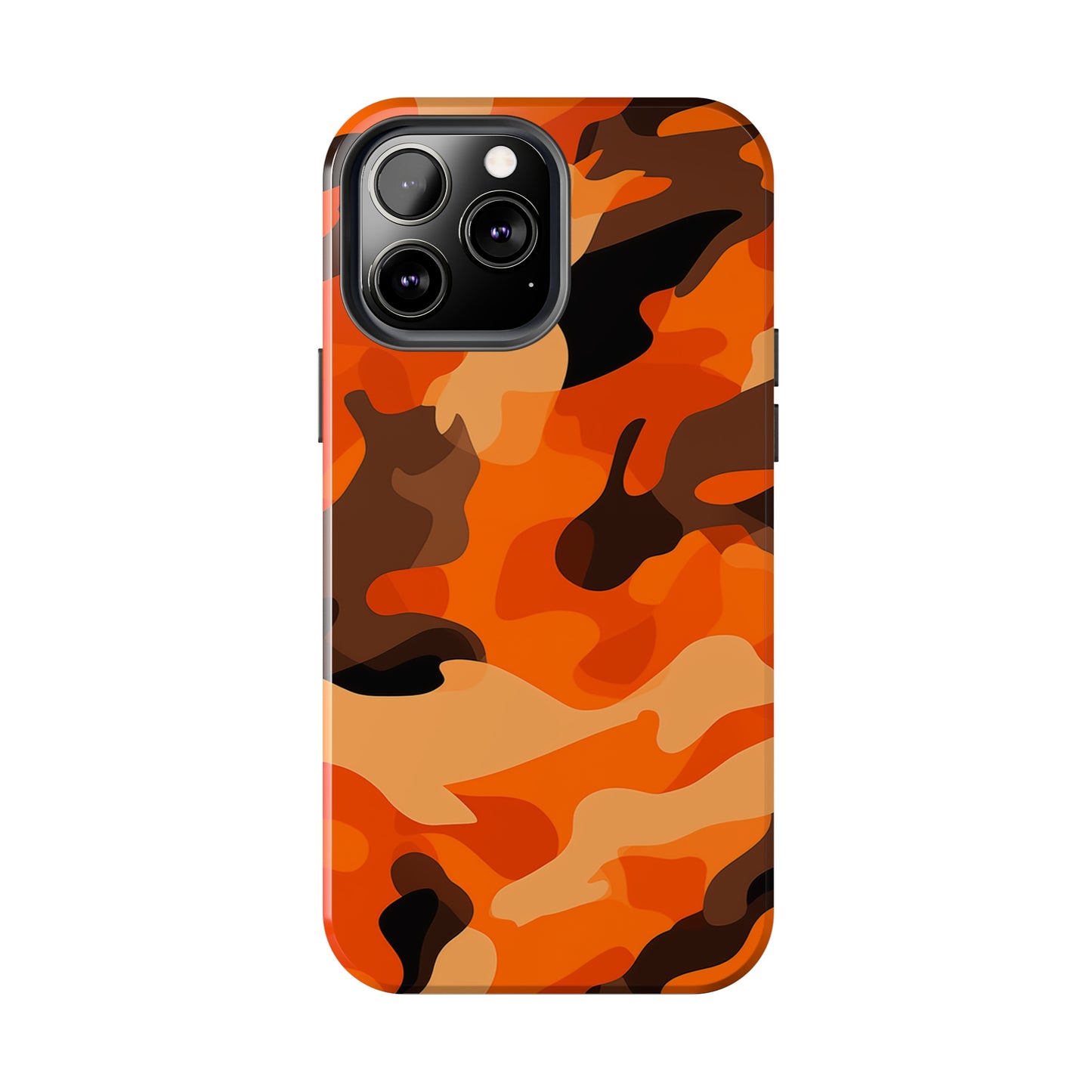 Orange Camouflage, iPhone 7, 8, X, 11, 12, 13, 14, 15+ case.