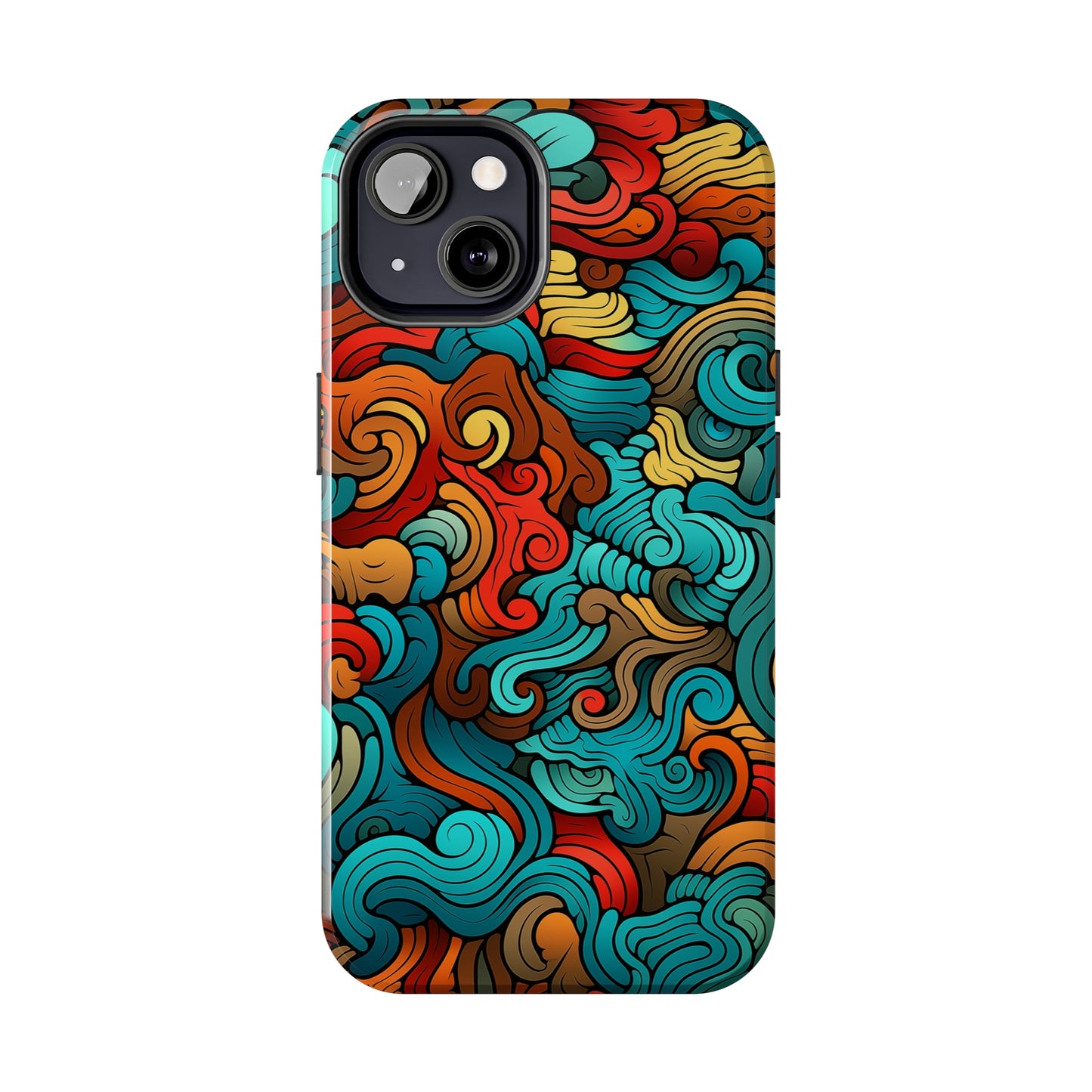 Abstract Swirls #02, iPhone 7, 8, X, 11, 12, 13, 14, 15+ case.