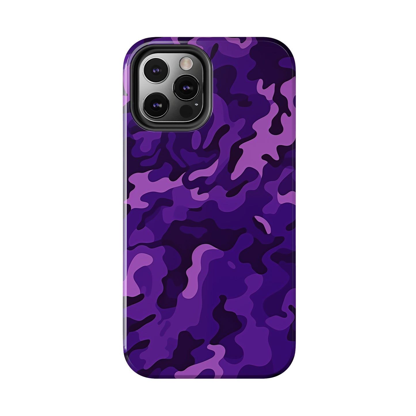 Purple Camouflage, iPhone 7, 8, X, 11, 12, 13, 14, 15+ case.