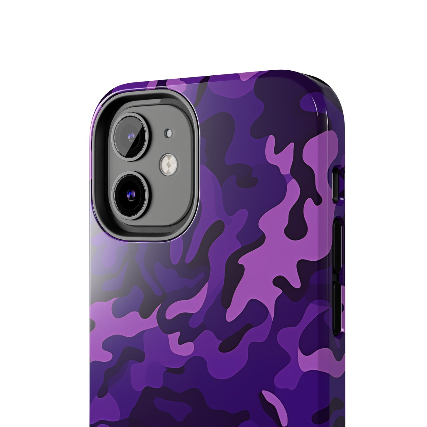 Purple Camouflage, iPhone 7, 8, X, 11, 12, 13, 14, 15+ case.