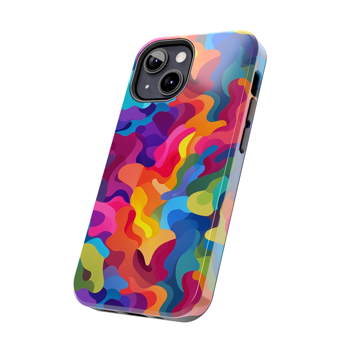 Rainbow Camouflage, iPhone 7, 8, X, 11, 12, 13, 14, 15+ case.