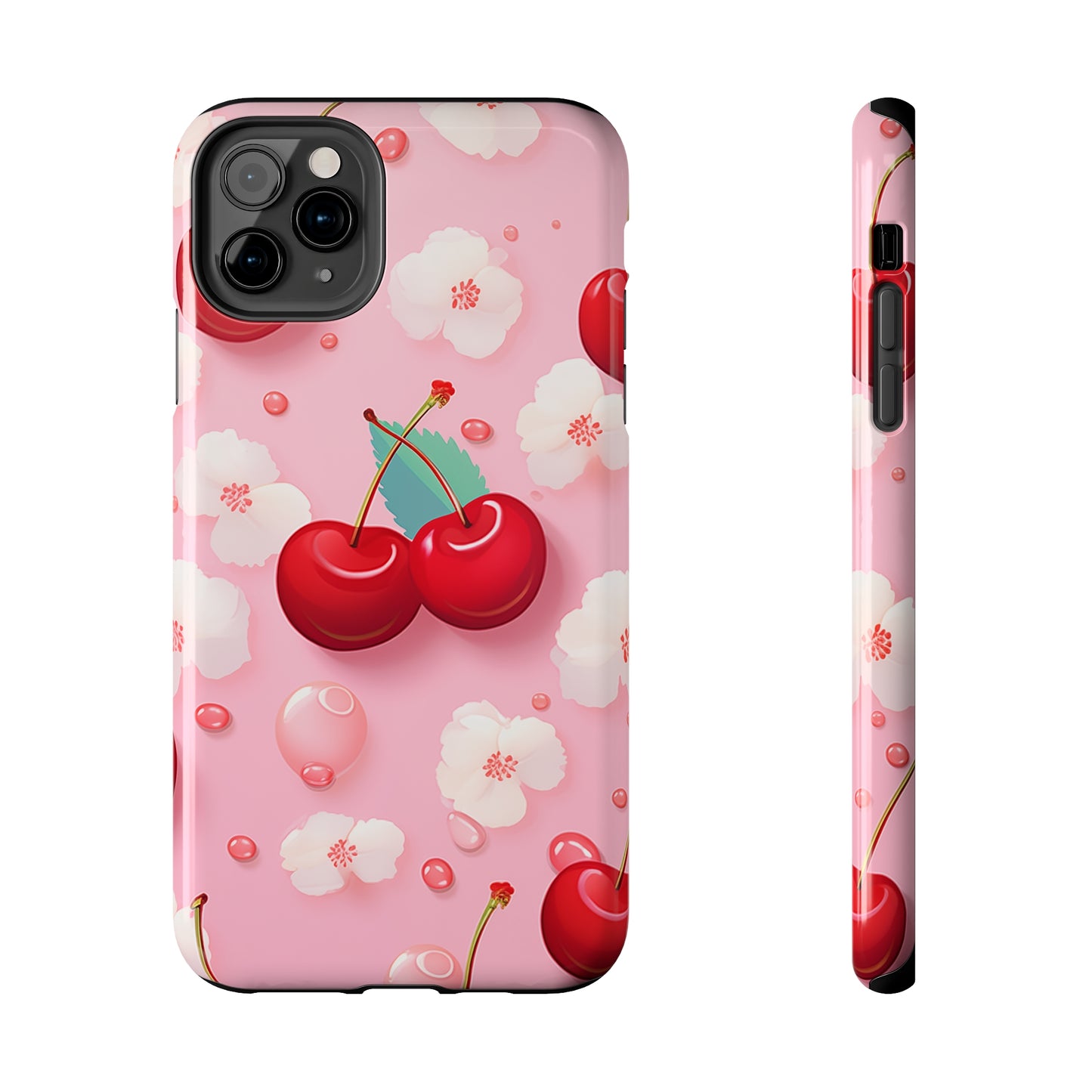 Cherries and Cherry Blossoms #02, iPhone 7, 8, X, 11, 12, 13, 14, 15+ case.