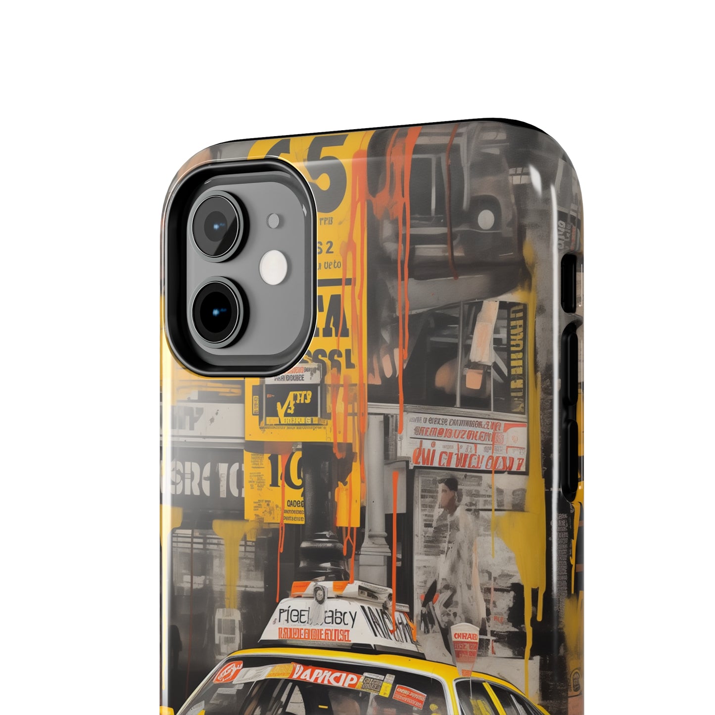 New York City, taxi cab, iPhone 7, 8, X, 11, 12, 13, 14, 15+ case.