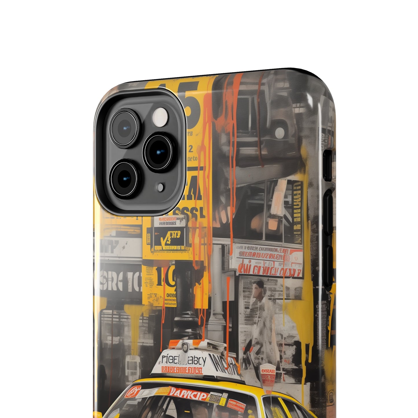 New York City, taxi cab, iPhone 7, 8, X, 11, 12, 13, 14, 15+ case.