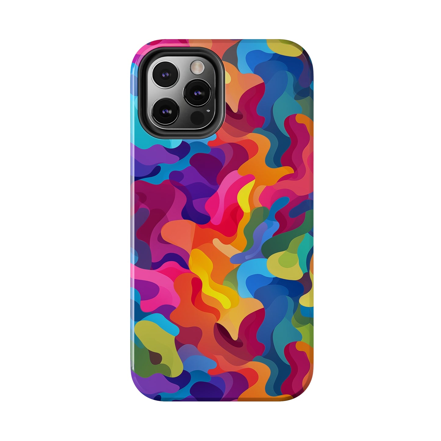 Rainbow Camouflage, iPhone 7, 8, X, 11, 12, 13, 14, 15+ case.