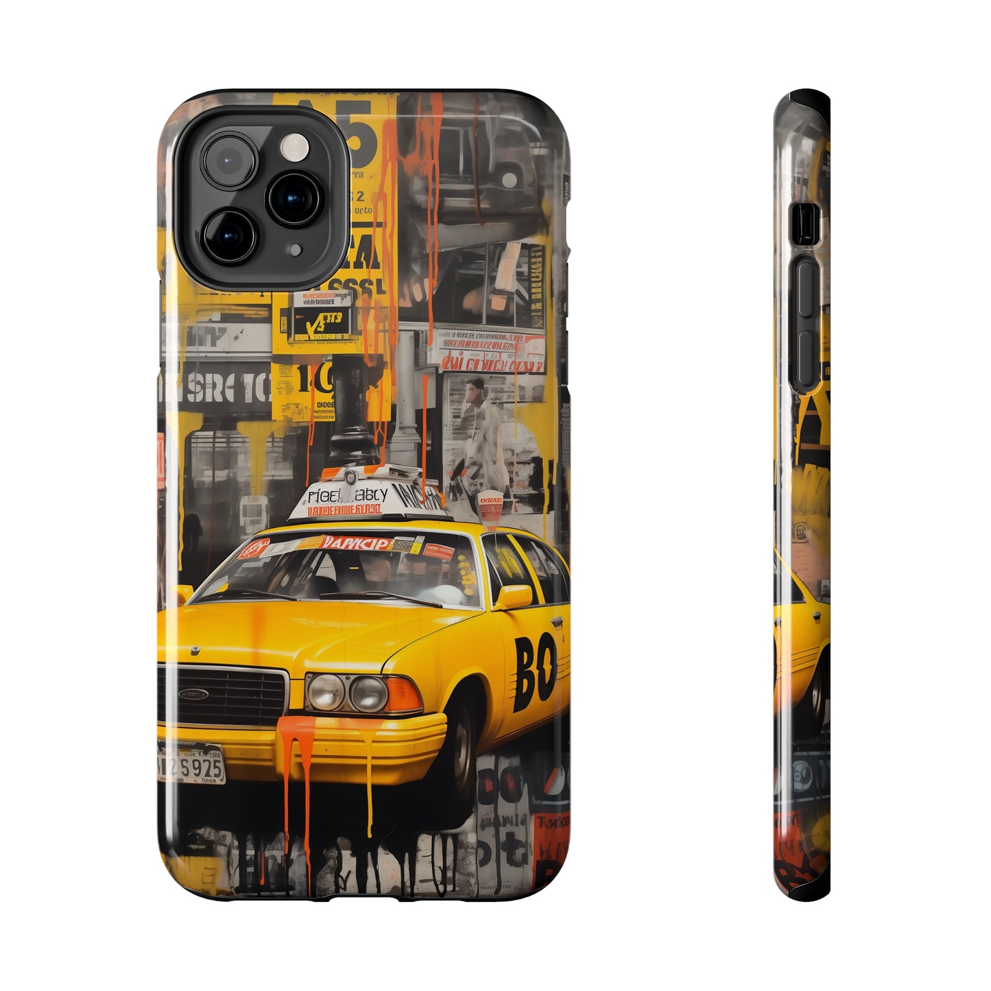 New York City, taxi cab, iPhone 7, 8, X, 11, 12, 13, 14, 15+ case.