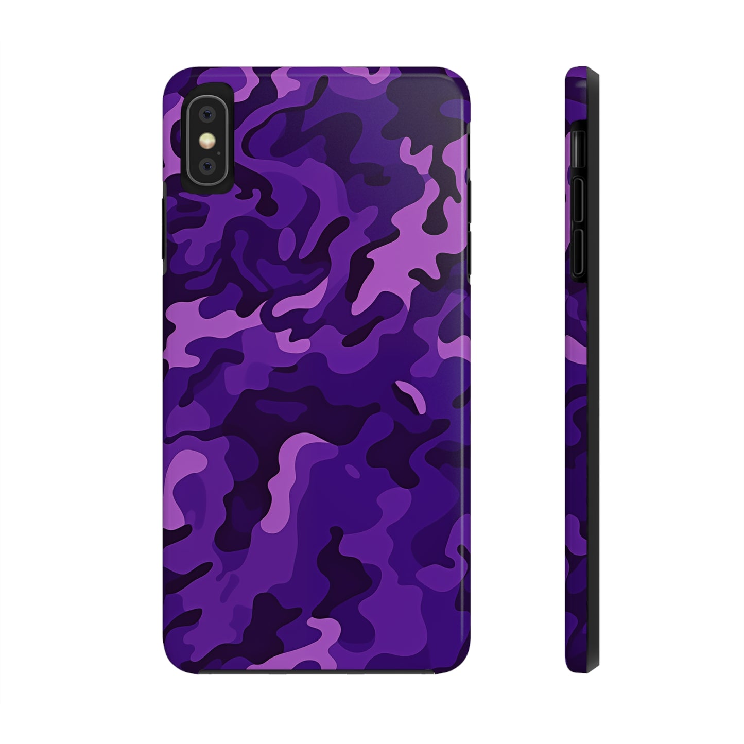 Purple Camouflage, iPhone 7, 8, X, 11, 12, 13, 14, 15+ case.