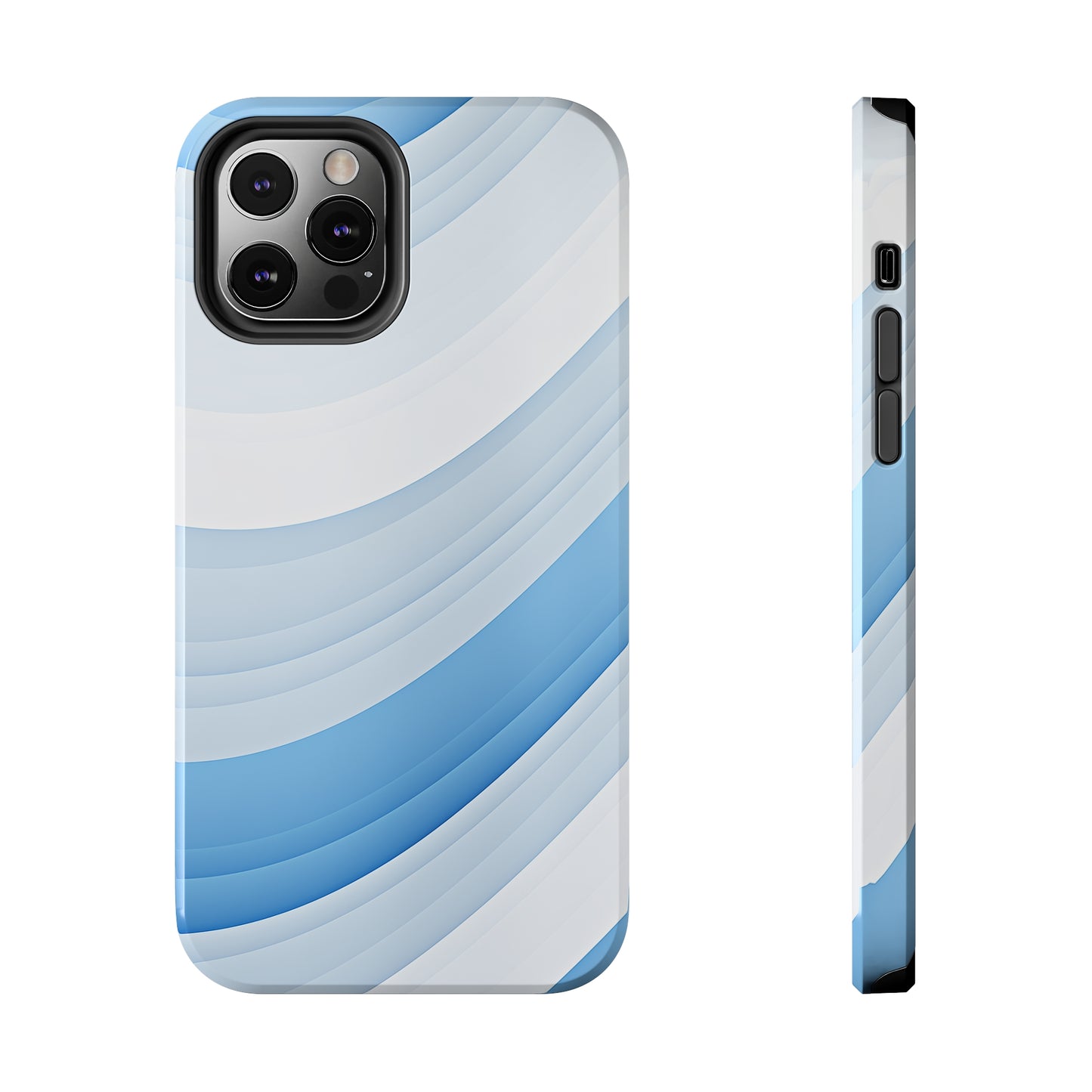 Blue Stripes #02, iPhone 7, 8, X, 11, 12, 13, 14, 15+ case.