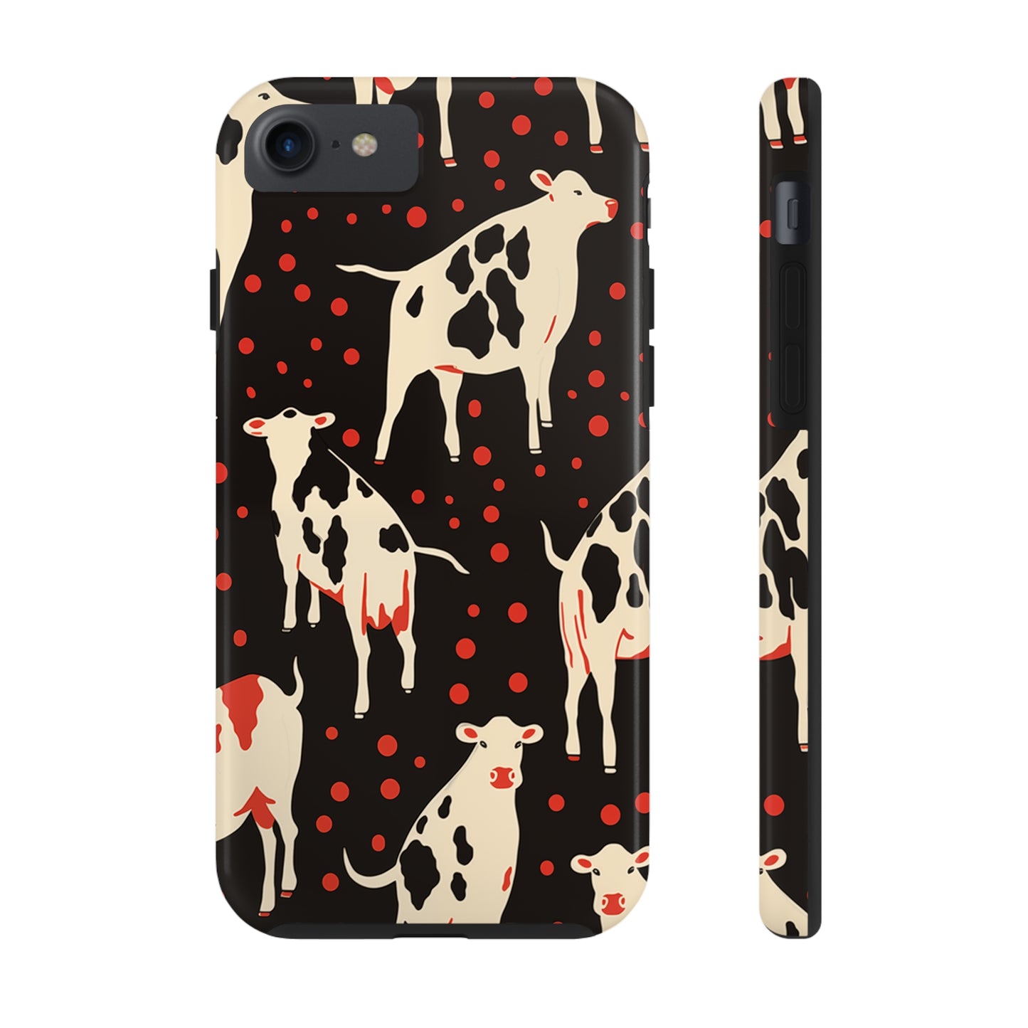 Cow pattern, iPhone 7, 8, X, 11, 12, 13, 14, 15+ case.