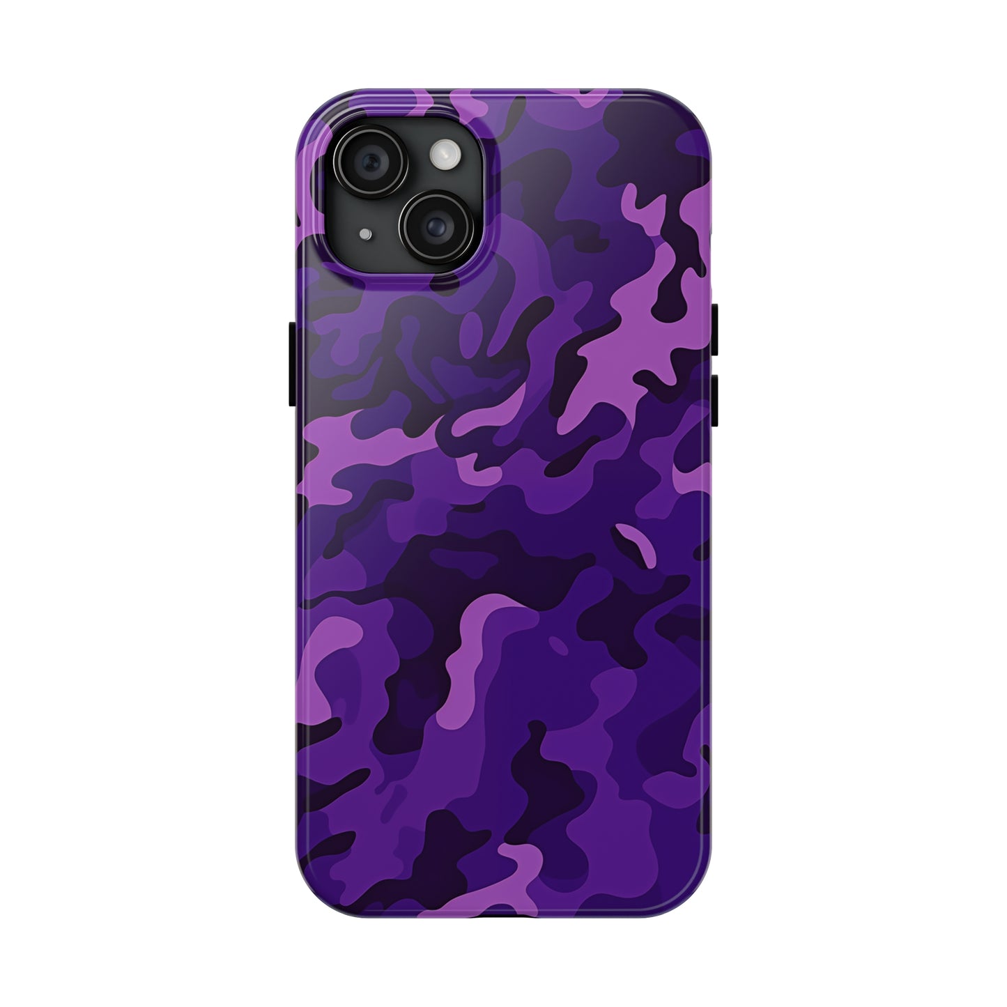 Purple Camouflage, iPhone 7, 8, X, 11, 12, 13, 14, 15+ case.