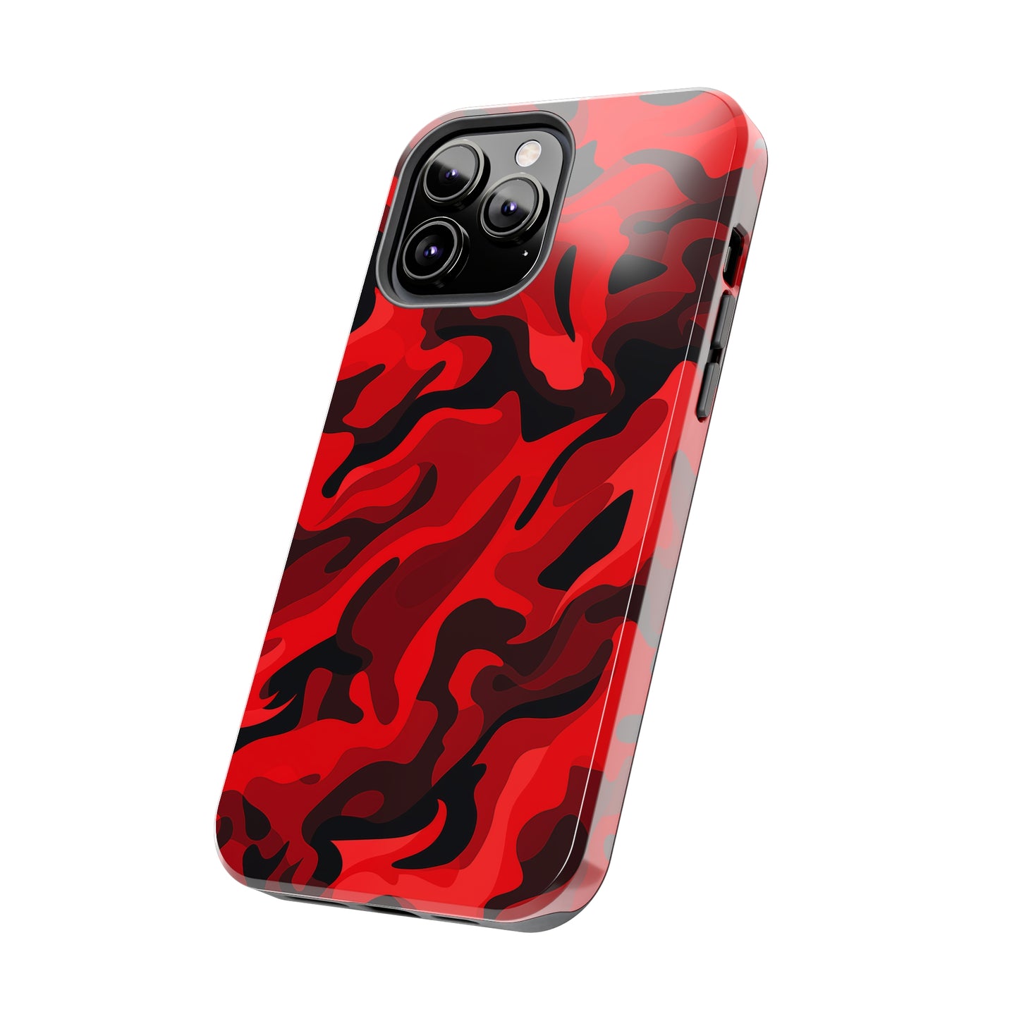 Red Camouflage, iPhone 7, 8, X, 11, 12, 13, 14, 15+ case.