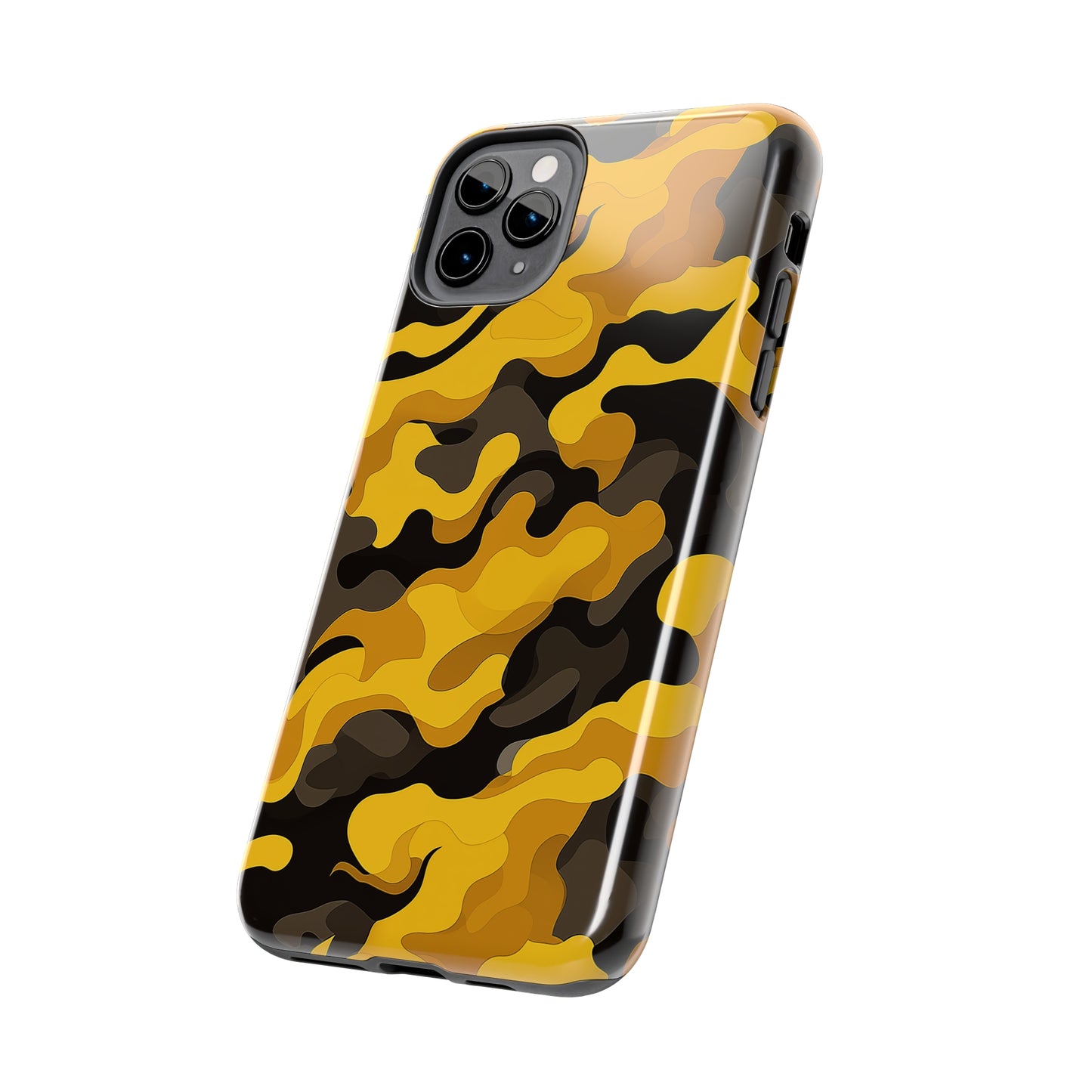 Yellow Camouflage, iPhone 7, 8, X, 11, 12, 13, 14, 15+ case.