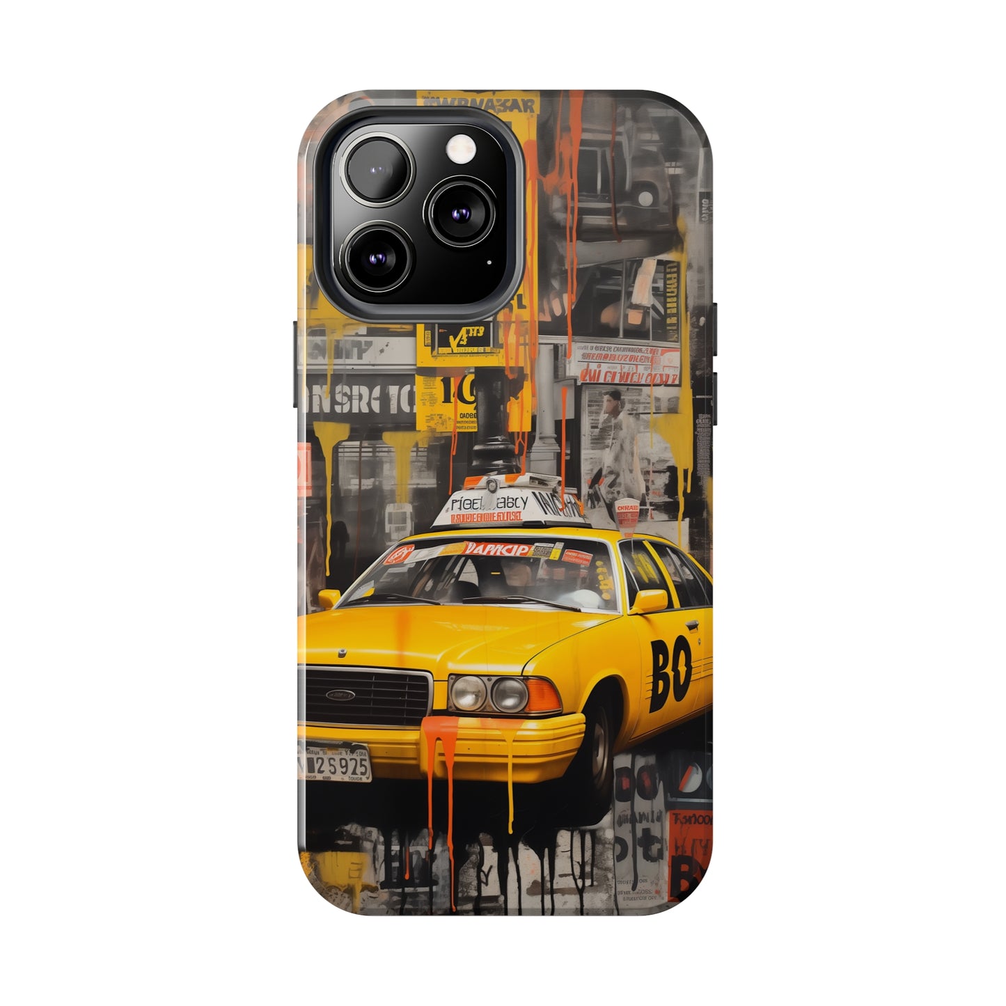 New York City, taxi cab, iPhone 7, 8, X, 11, 12, 13, 14, 15+ case.