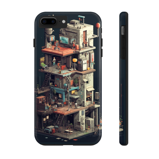 8-bit Complex #02, iPhone 7, 8, X, 11, 12, 13, 14, 15+ case.