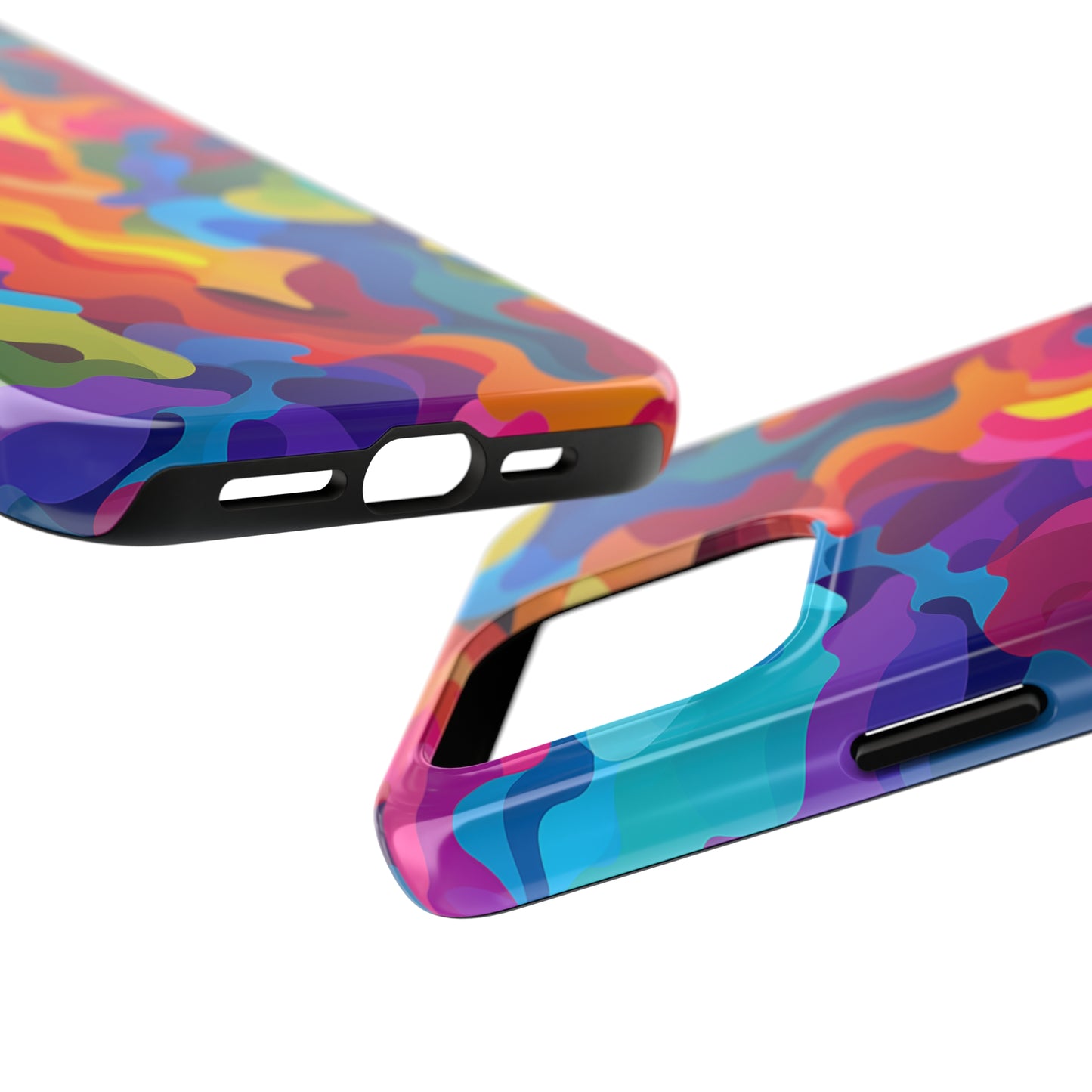 Rainbow Camouflage, iPhone 7, 8, X, 11, 12, 13, 14, 15+ case.