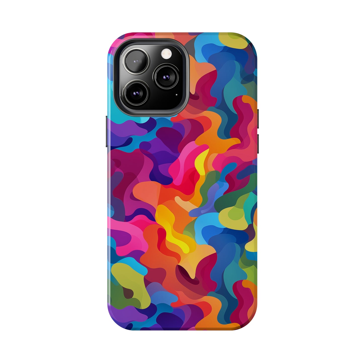 Rainbow Camouflage, iPhone 7, 8, X, 11, 12, 13, 14, 15+ case.