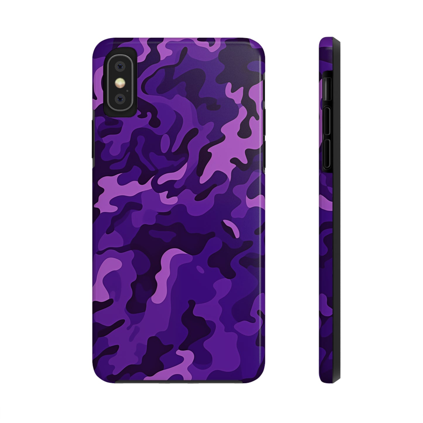 Purple Camouflage, iPhone 7, 8, X, 11, 12, 13, 14, 15+ case.