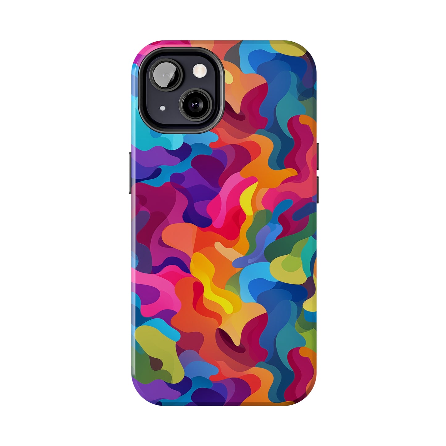 Rainbow Camouflage, iPhone 7, 8, X, 11, 12, 13, 14, 15+ case.