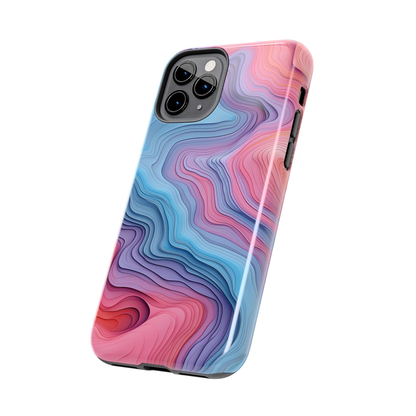 Topographical, iPhone 7, 8, X, 11, 12, 13, 14, 15+ case.