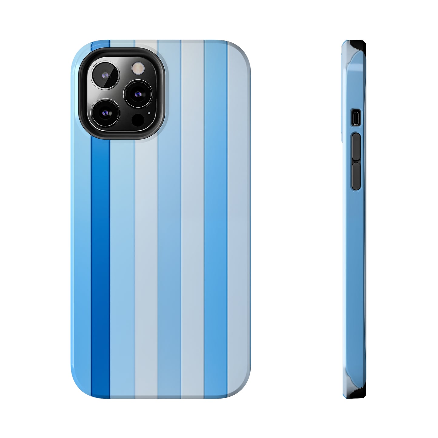 Blue stripes #01, iPhone 7, 8, X, 11, 12, 13, 14, 15+ case.