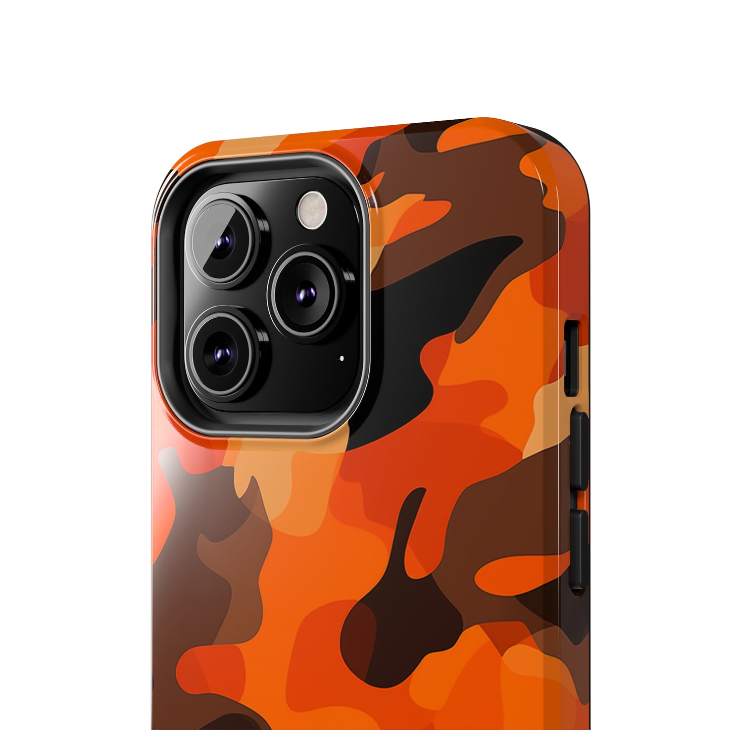 Orange Camouflage, iPhone 7, 8, X, 11, 12, 13, 14, 15+ case.