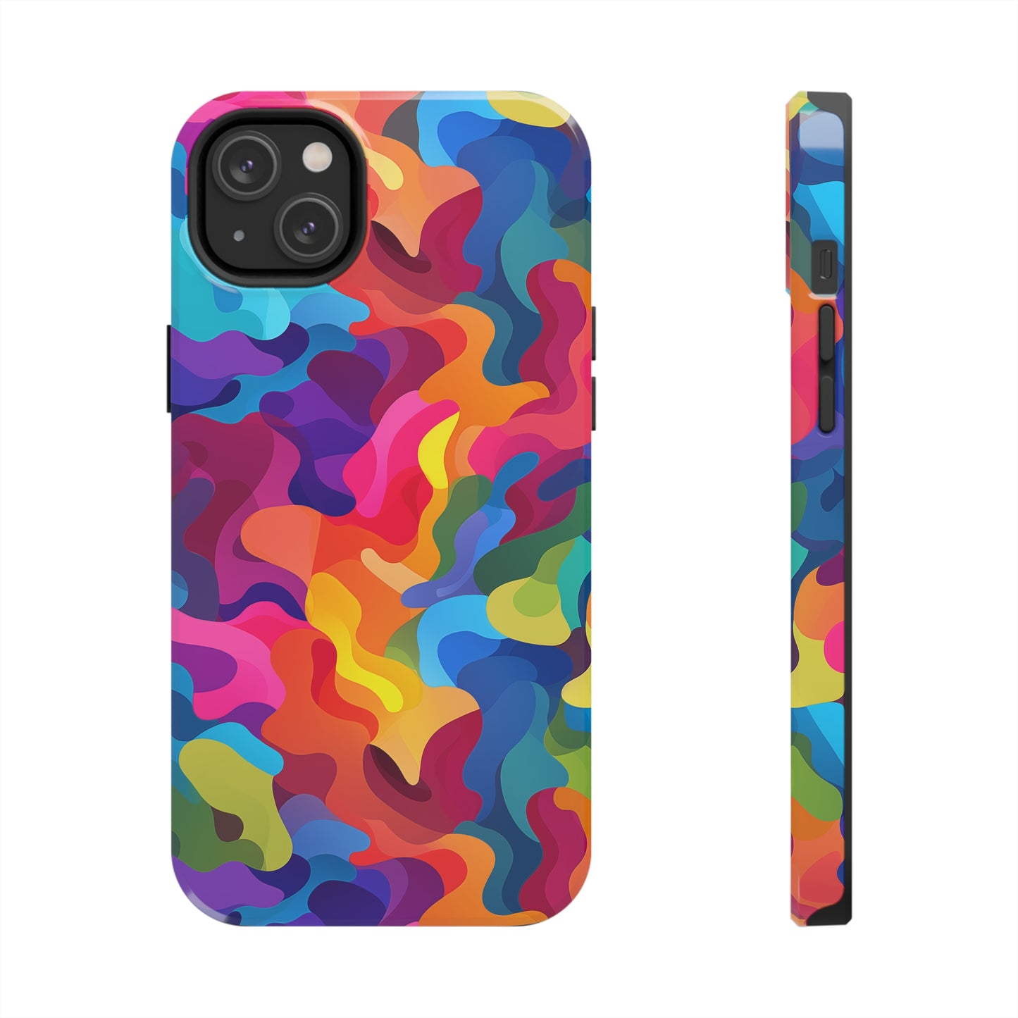 Rainbow Camouflage, iPhone 7, 8, X, 11, 12, 13, 14, 15+ case.