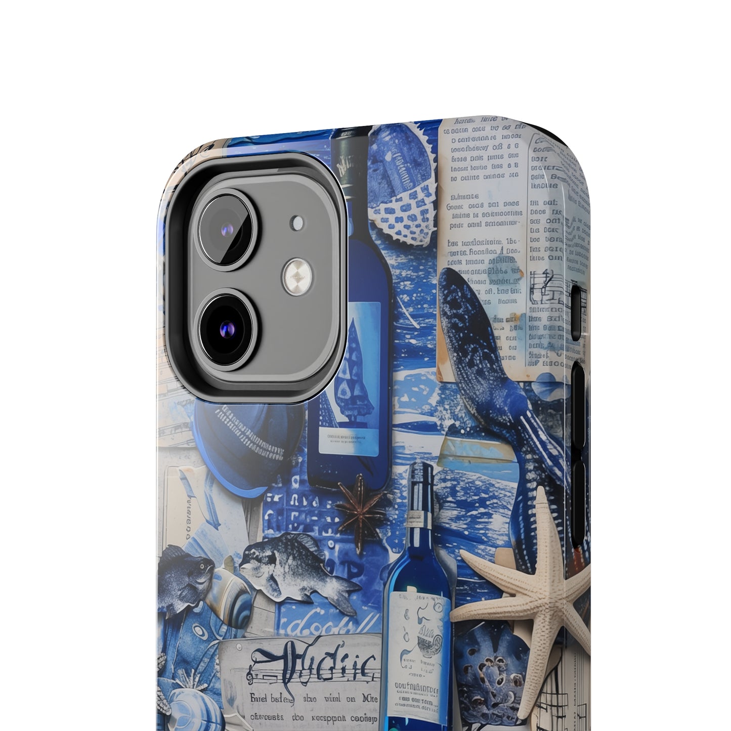 Various blue collage 03, iPhone 7, 8, X, 11, 12, 13, 14, 15+ case.