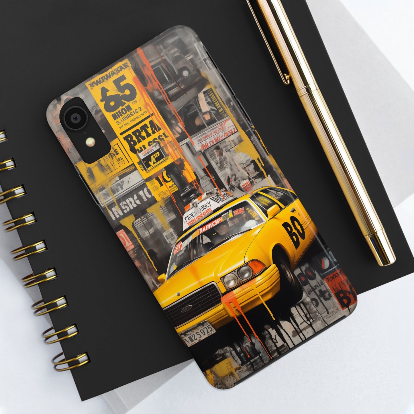 New York City, taxi cab, iPhone 7, 8, X, 11, 12, 13, 14, 15+ case.