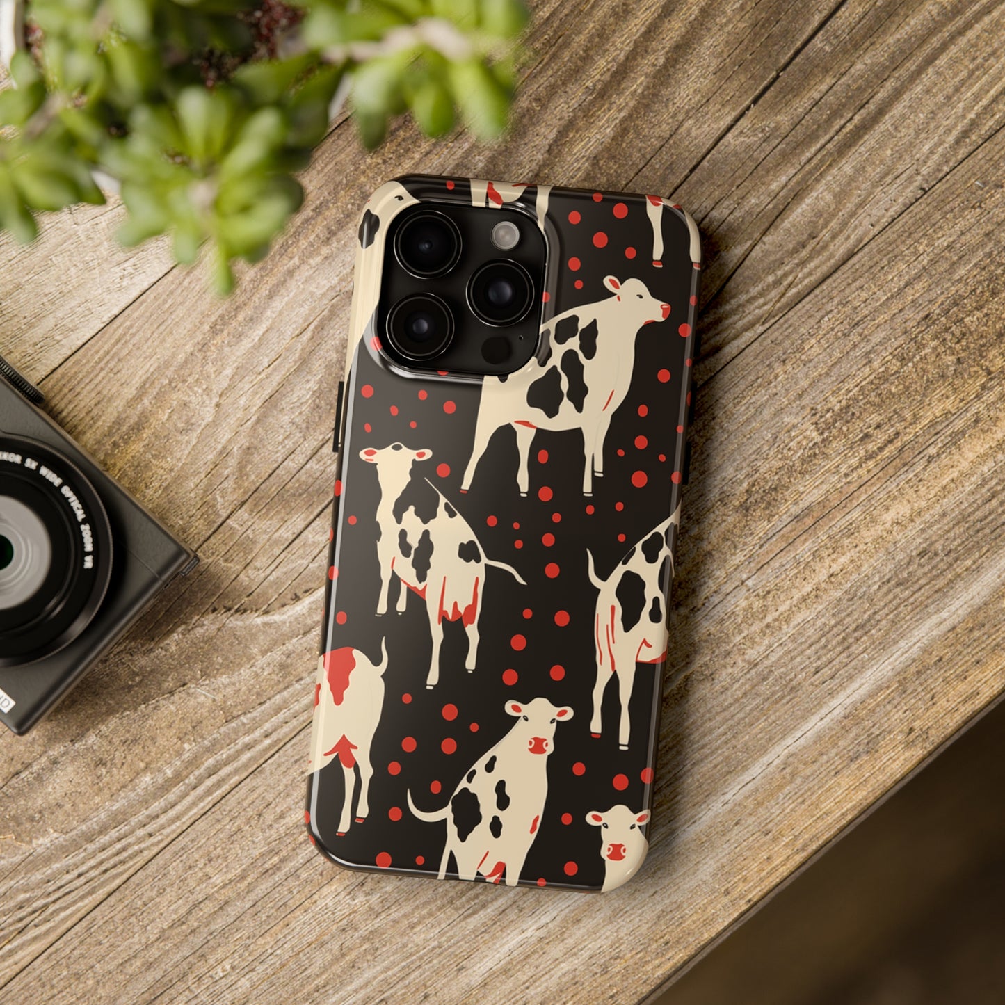 Cow pattern, iPhone 7, 8, X, 11, 12, 13, 14, 15+ case.