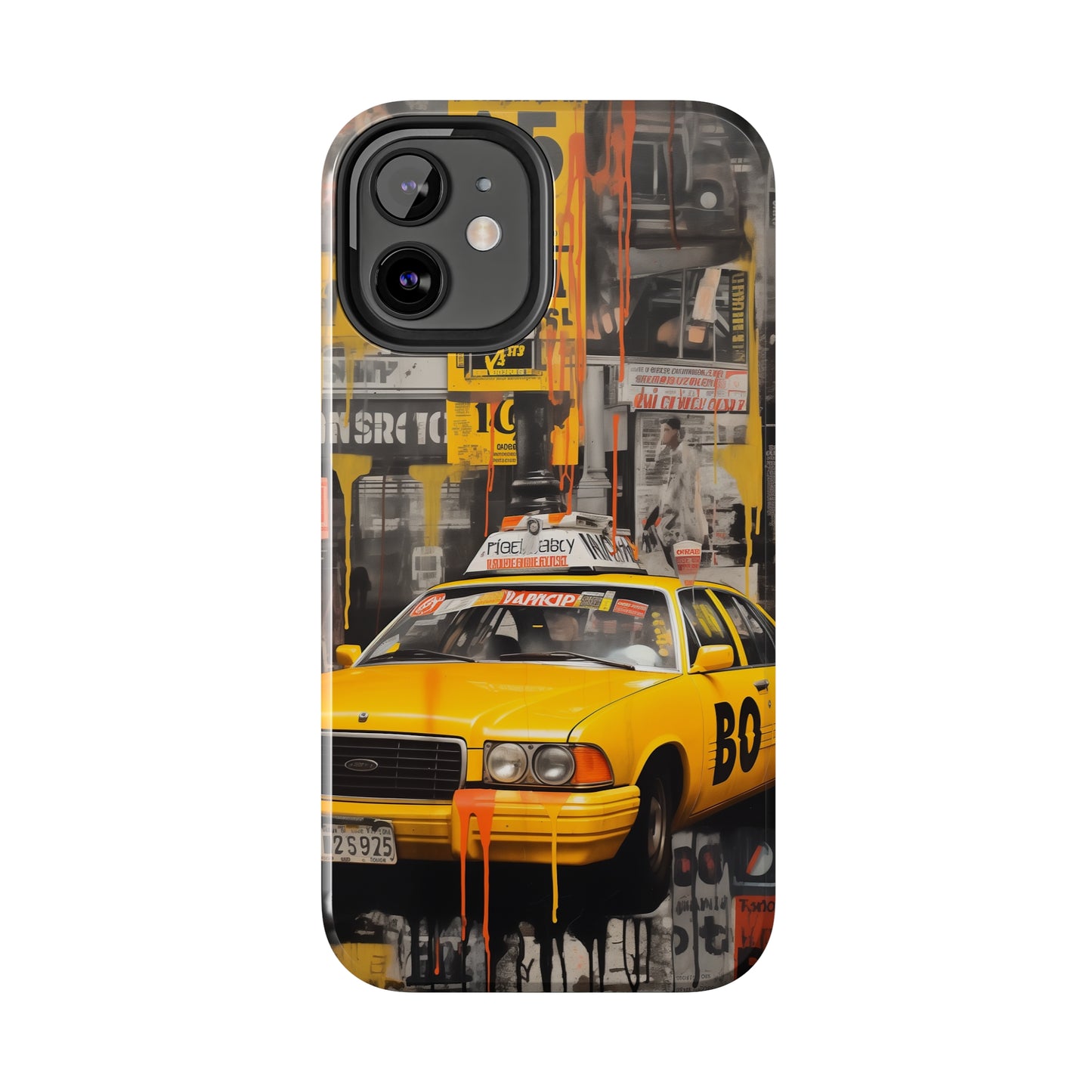 New York City, taxi cab, iPhone 7, 8, X, 11, 12, 13, 14, 15+ case.