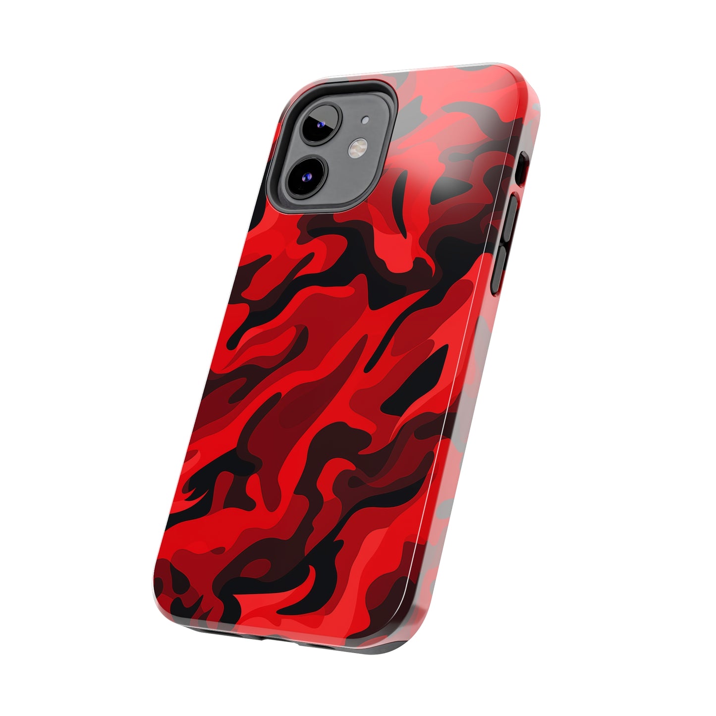 Red Camouflage, iPhone 7, 8, X, 11, 12, 13, 14, 15+ case.