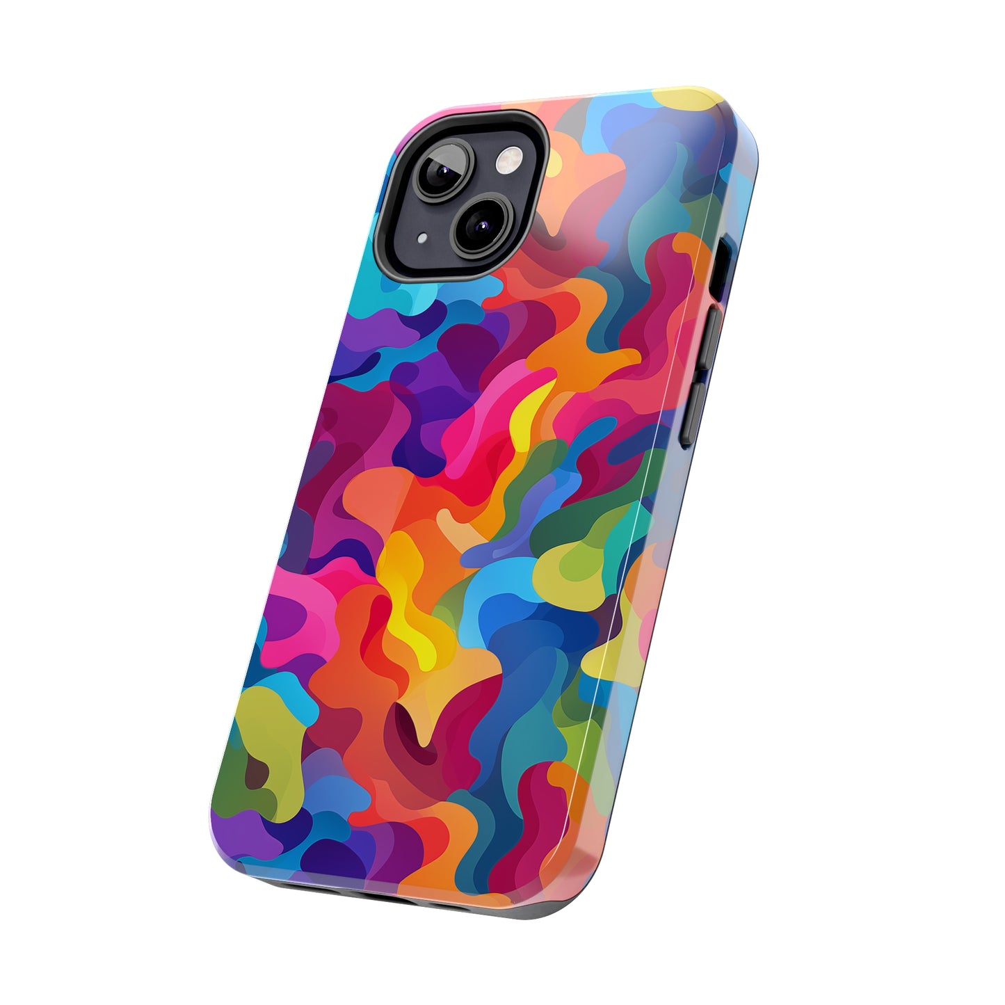 Rainbow Camouflage, iPhone 7, 8, X, 11, 12, 13, 14, 15+ case.