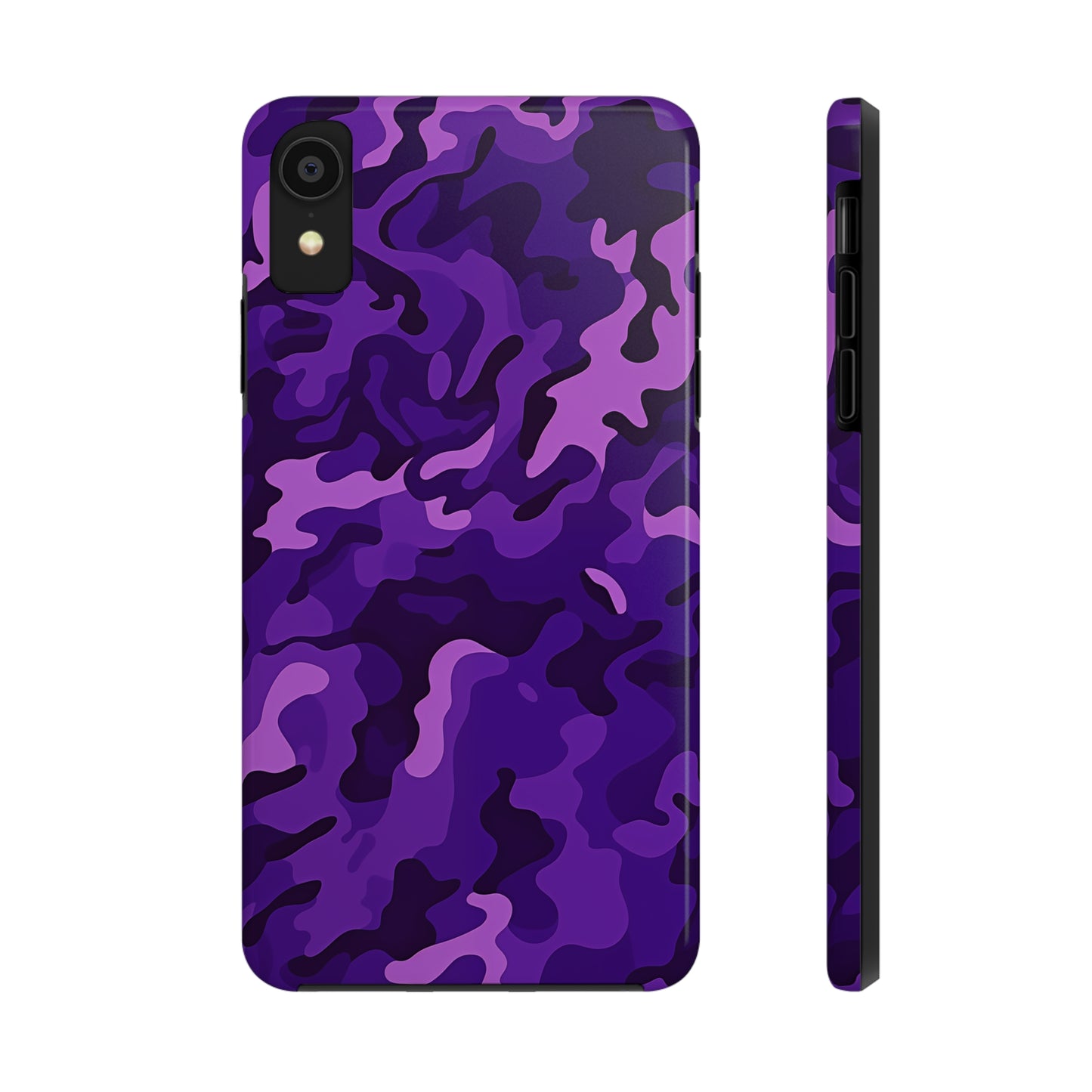 Purple Camouflage, iPhone 7, 8, X, 11, 12, 13, 14, 15+ case.