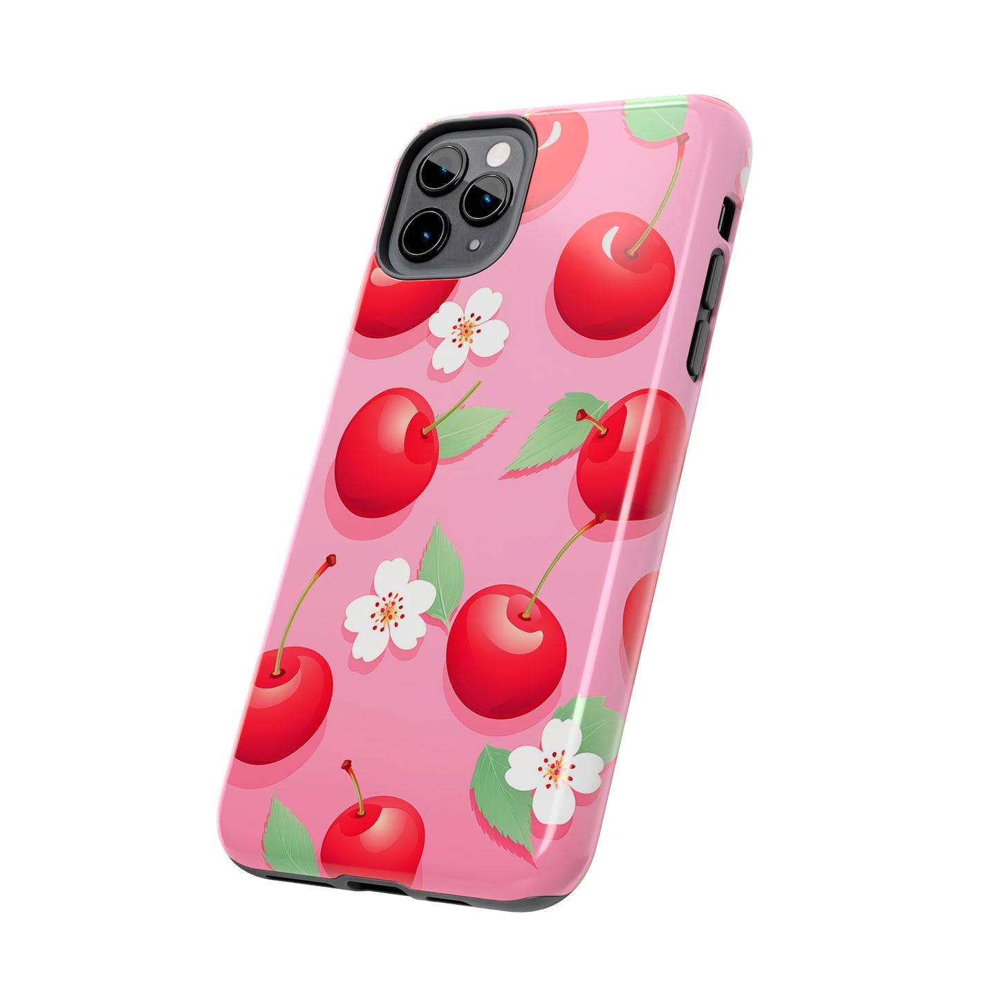 Cherries and Cherry Blossoms #03, iPhone 7, 8, X, 11, 12, 13, 14, 15+ case.