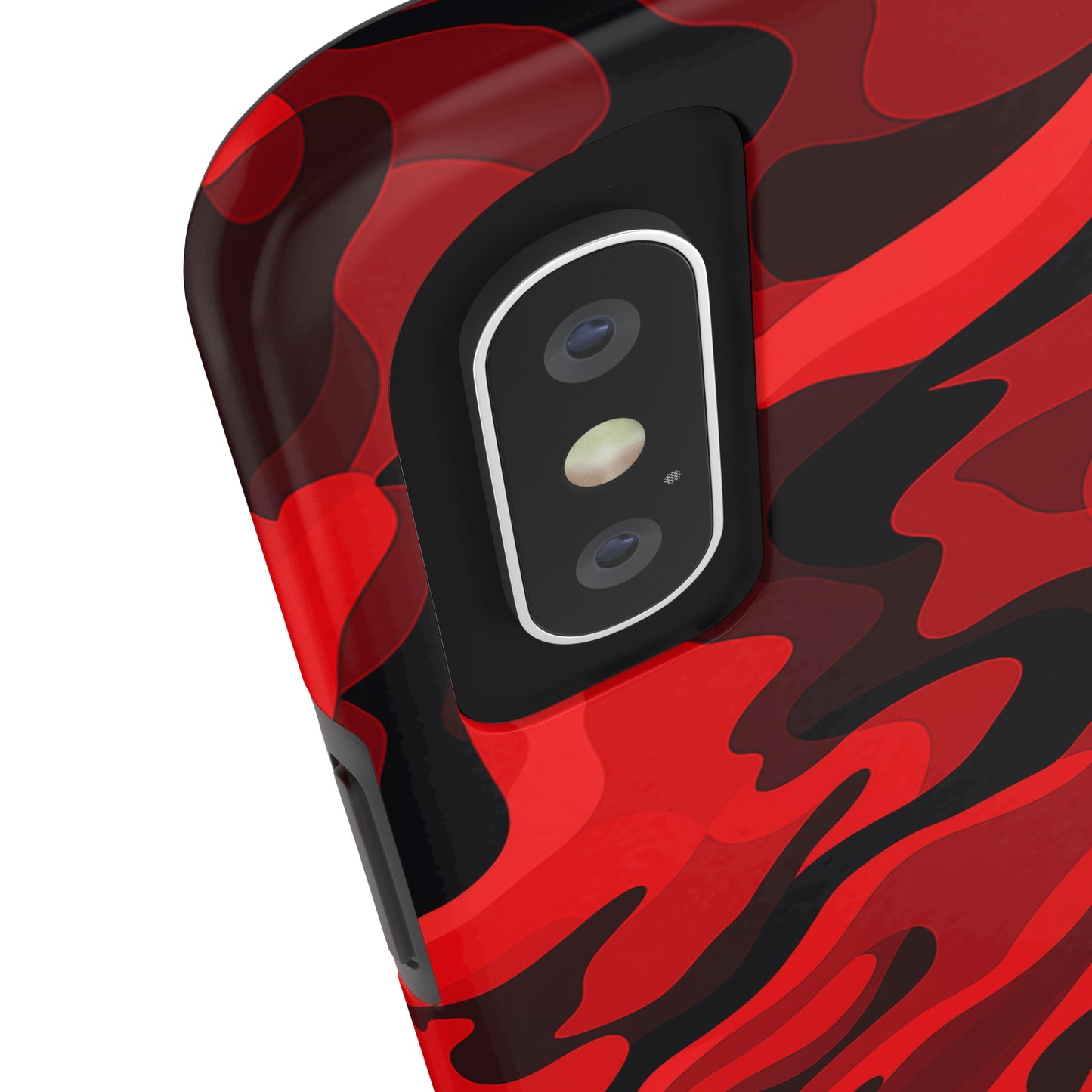 Red Camouflage, iPhone 7, 8, X, 11, 12, 13, 14, 15+ case.