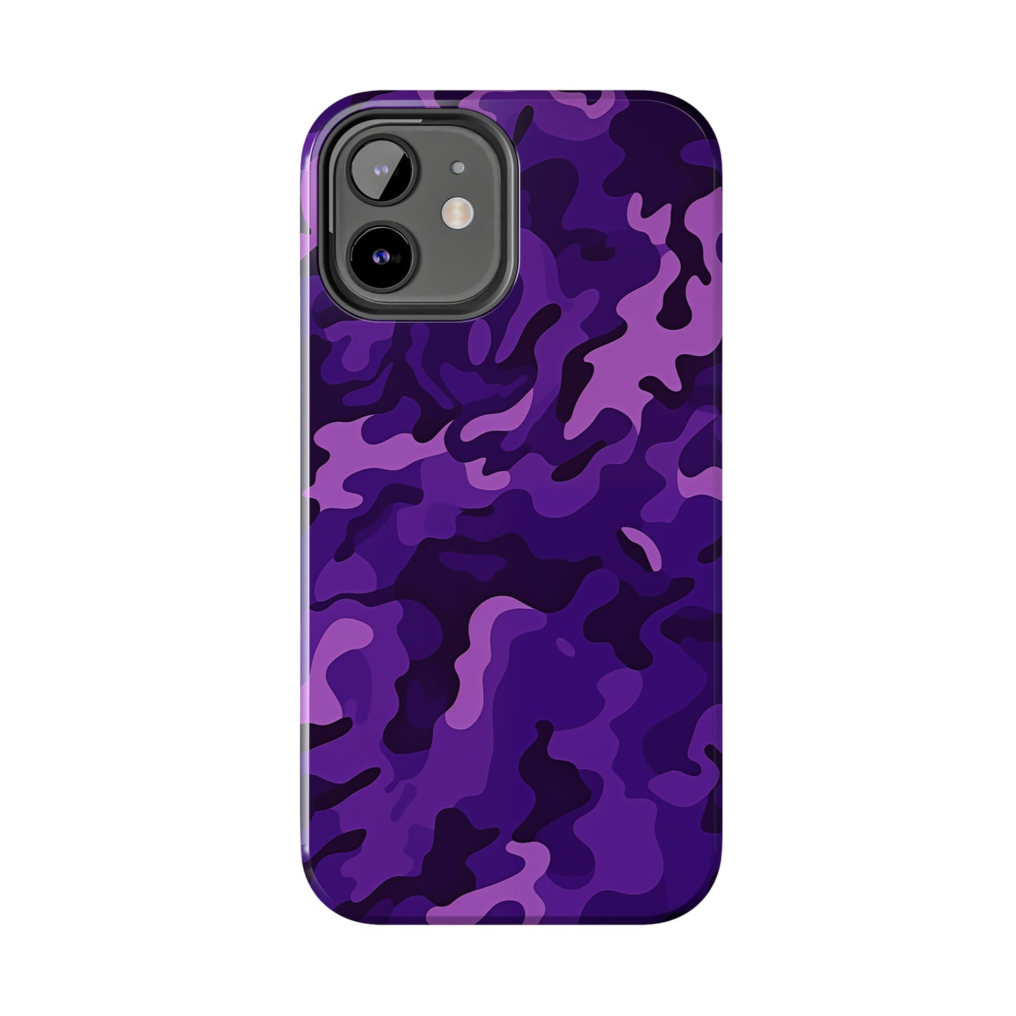 Purple Camouflage, iPhone 7, 8, X, 11, 12, 13, 14, 15+ case.