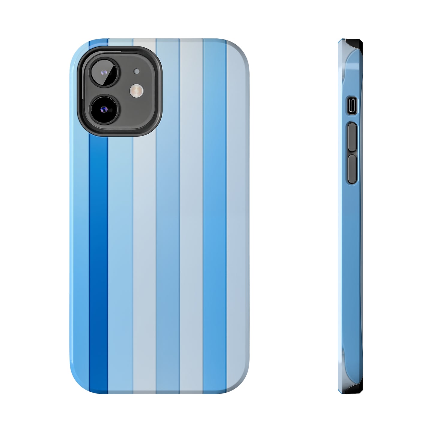 Blue stripes #01, iPhone 7, 8, X, 11, 12, 13, 14, 15+ case.