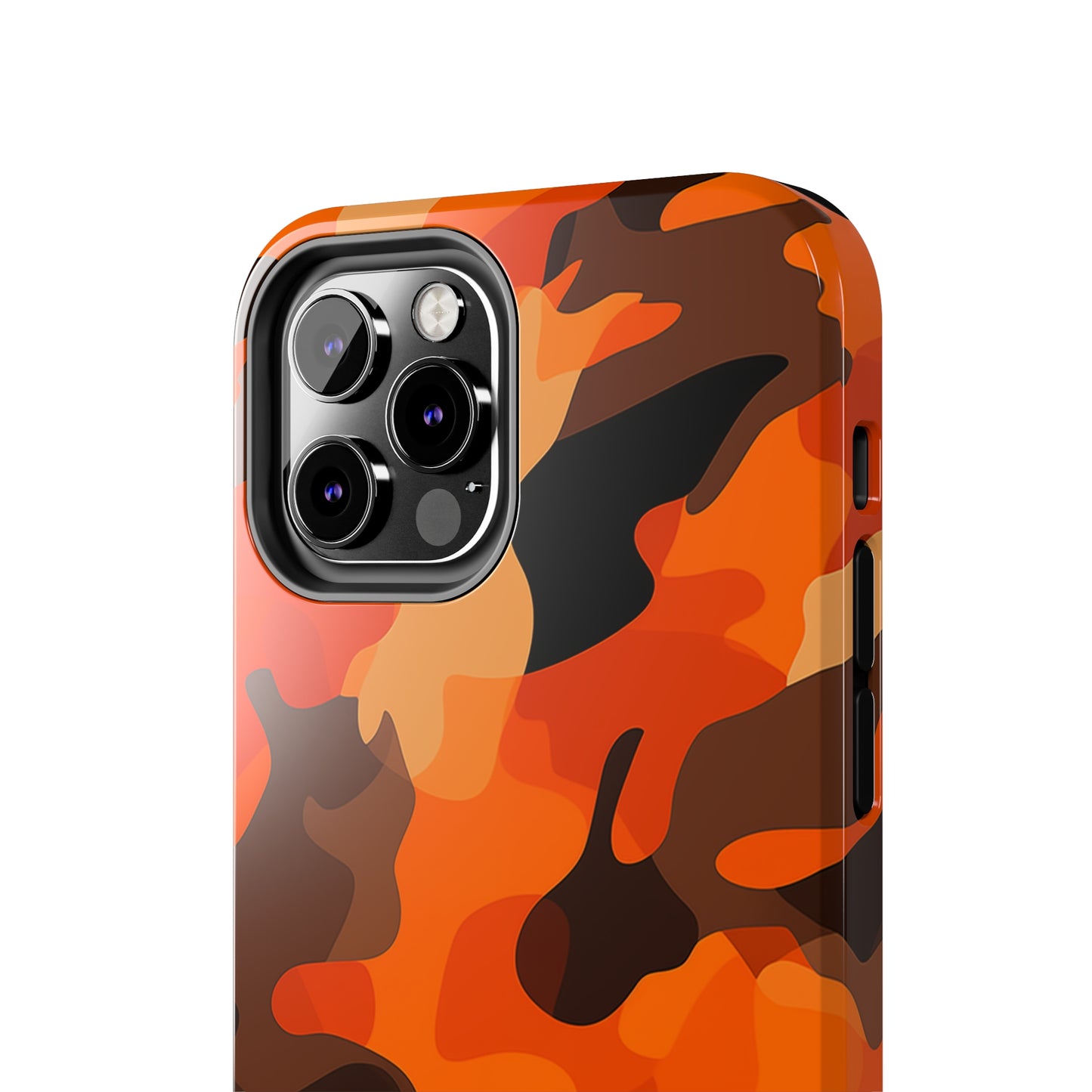 Orange Camouflage, iPhone 7, 8, X, 11, 12, 13, 14, 15+ case.