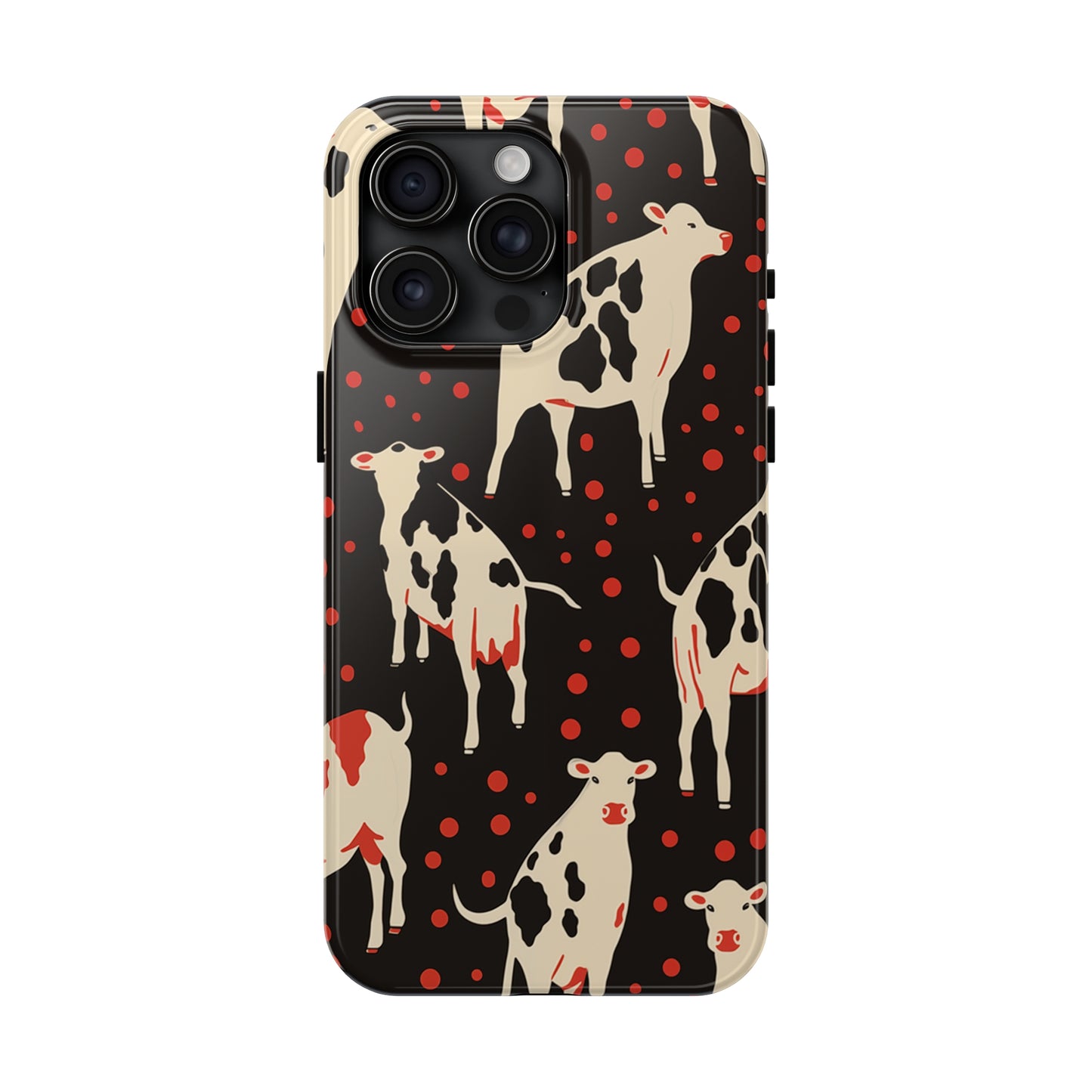 Cow pattern, iPhone 7, 8, X, 11, 12, 13, 14, 15+ case.