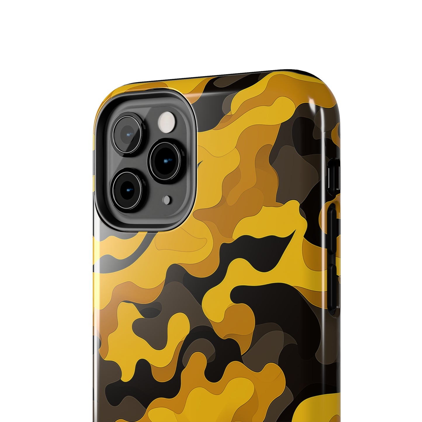 Yellow Camouflage, iPhone 7, 8, X, 11, 12, 13, 14, 15+ case.