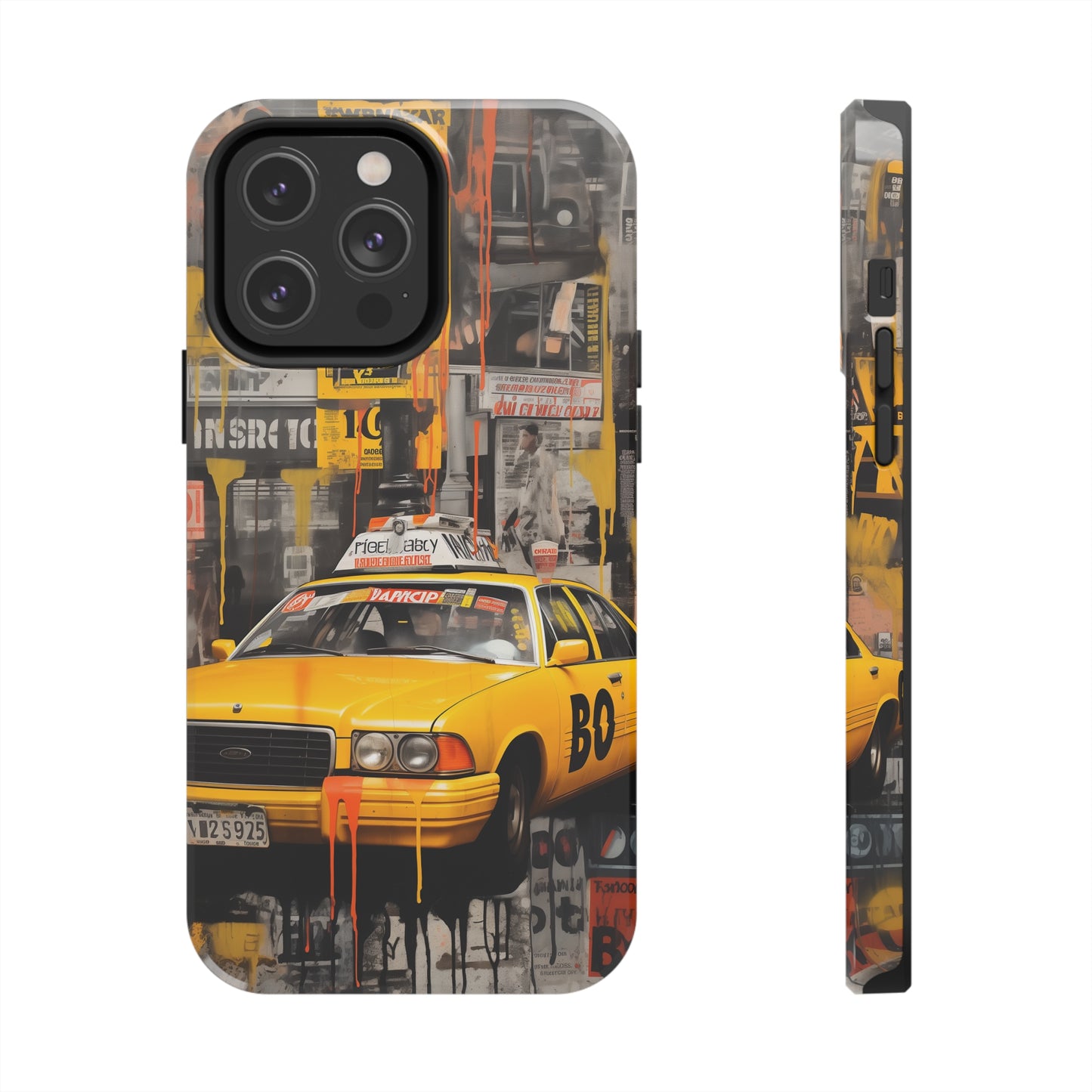 New York City, taxi cab, iPhone 7, 8, X, 11, 12, 13, 14, 15+ case.