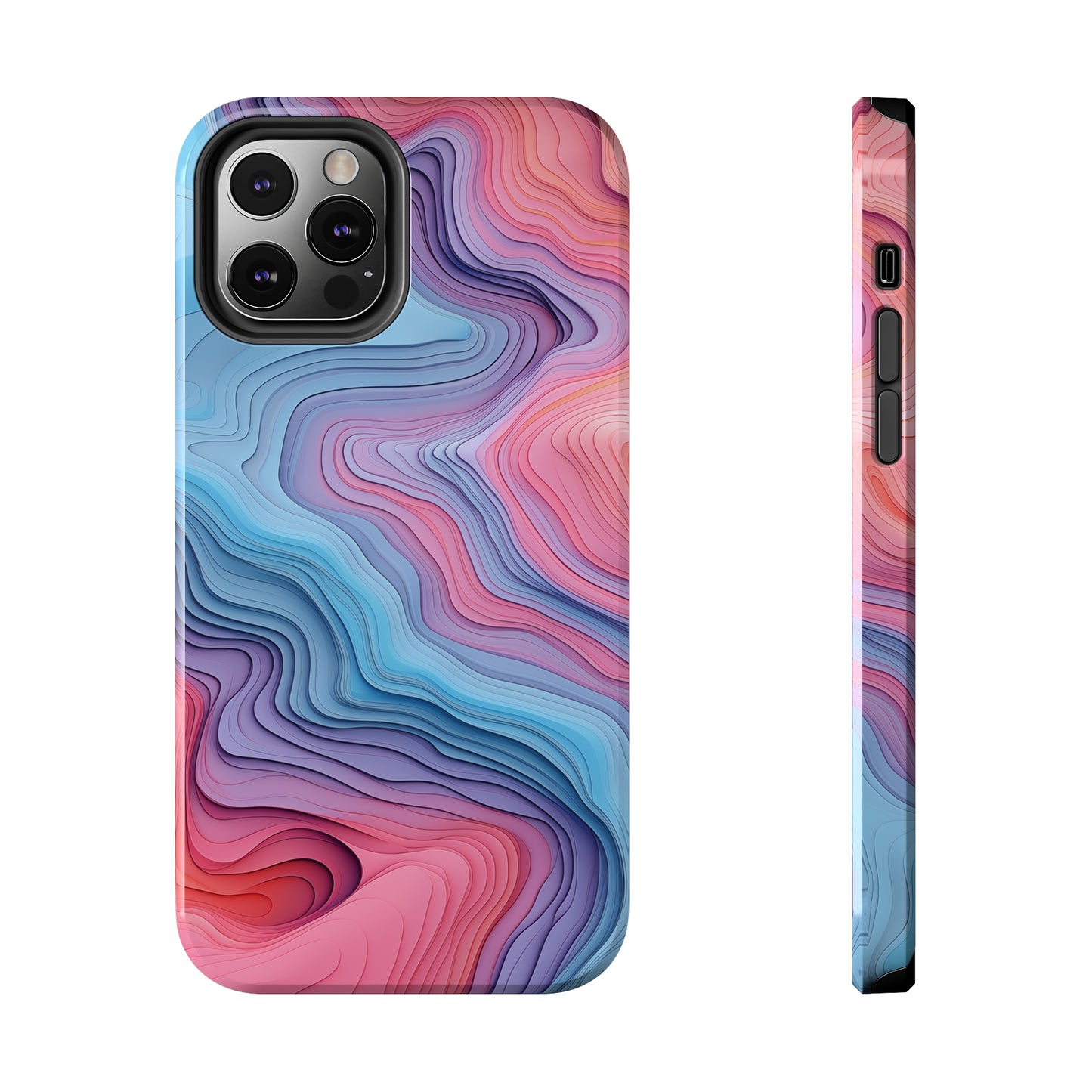 Topographical, iPhone 7, 8, X, 11, 12, 13, 14, 15+ case.